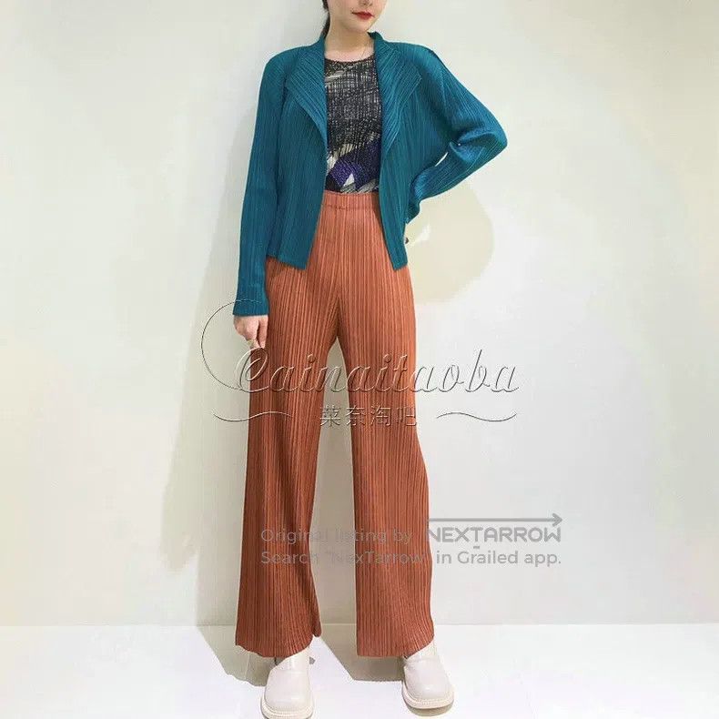 Issey Miyake Issey Miyake Brown straight-leg pants Size 25" / US 0 / IT 36 - 1 Thumbnail