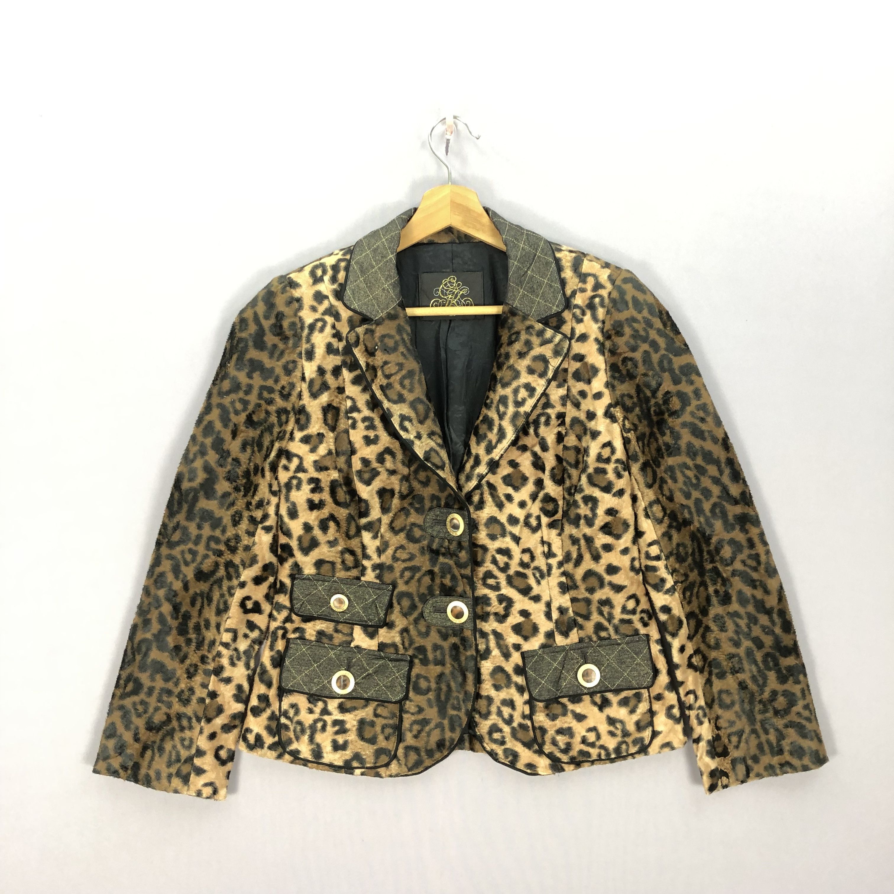 Japanese Brand × Vintage Vintage Leopard Jacket Italiya Moda Goji Coat Jacket Size XS / US 0-2 / IT 36-38 - 1 Thumbnail