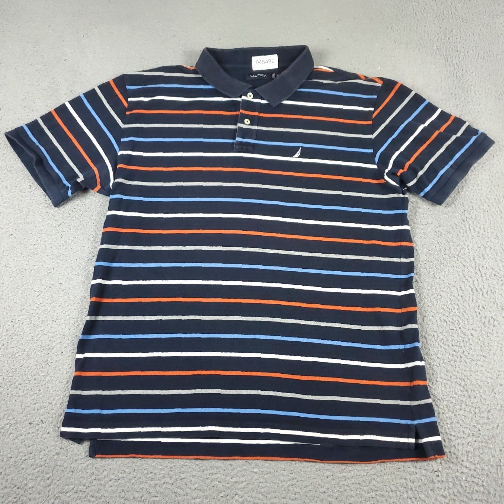 Nautica VINTAGE Nautica Polo Shirt Mens XL Blue Striped Short Sleeve Casual Cotton 90s Classic Mens Size US XL / EU 56 / 4 - 3 Thumbnail
