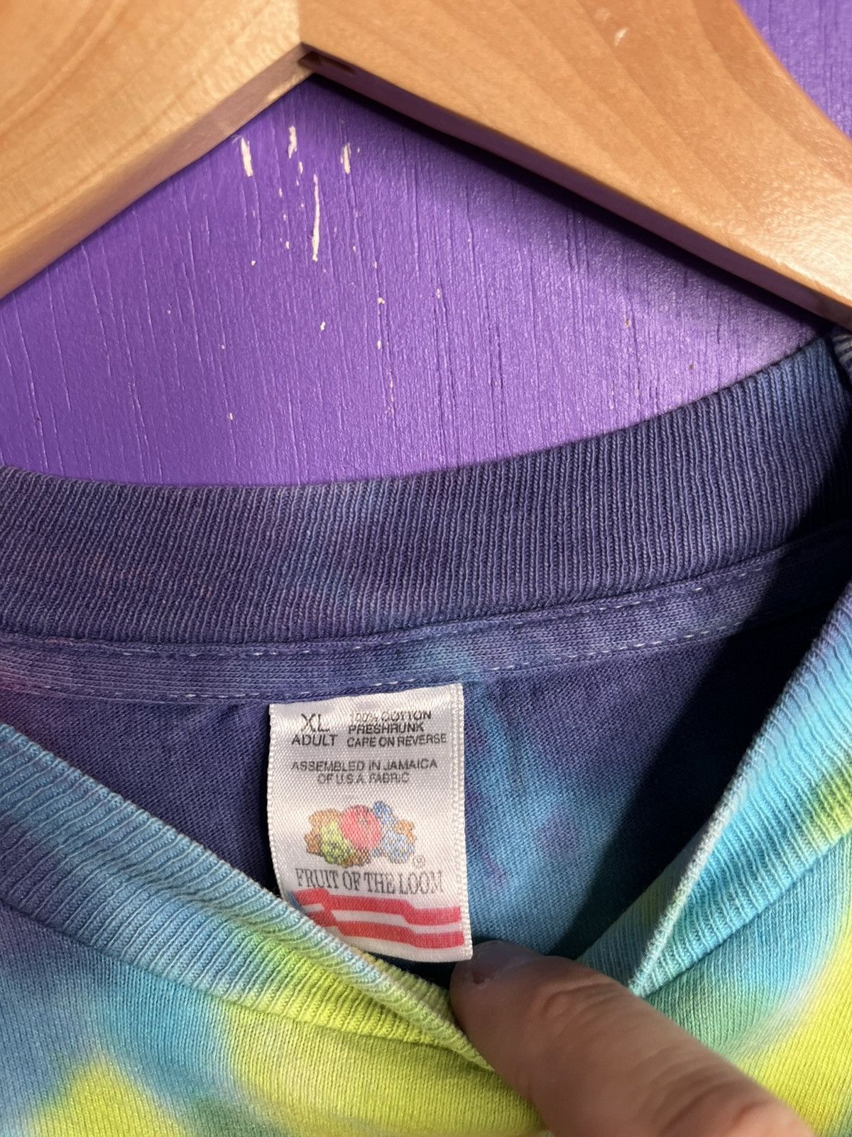 Vintage Vintage 90s Woodstock staff tie dye t-shirt Size US XL / EU 56 / 4 - 4 Thumbnail