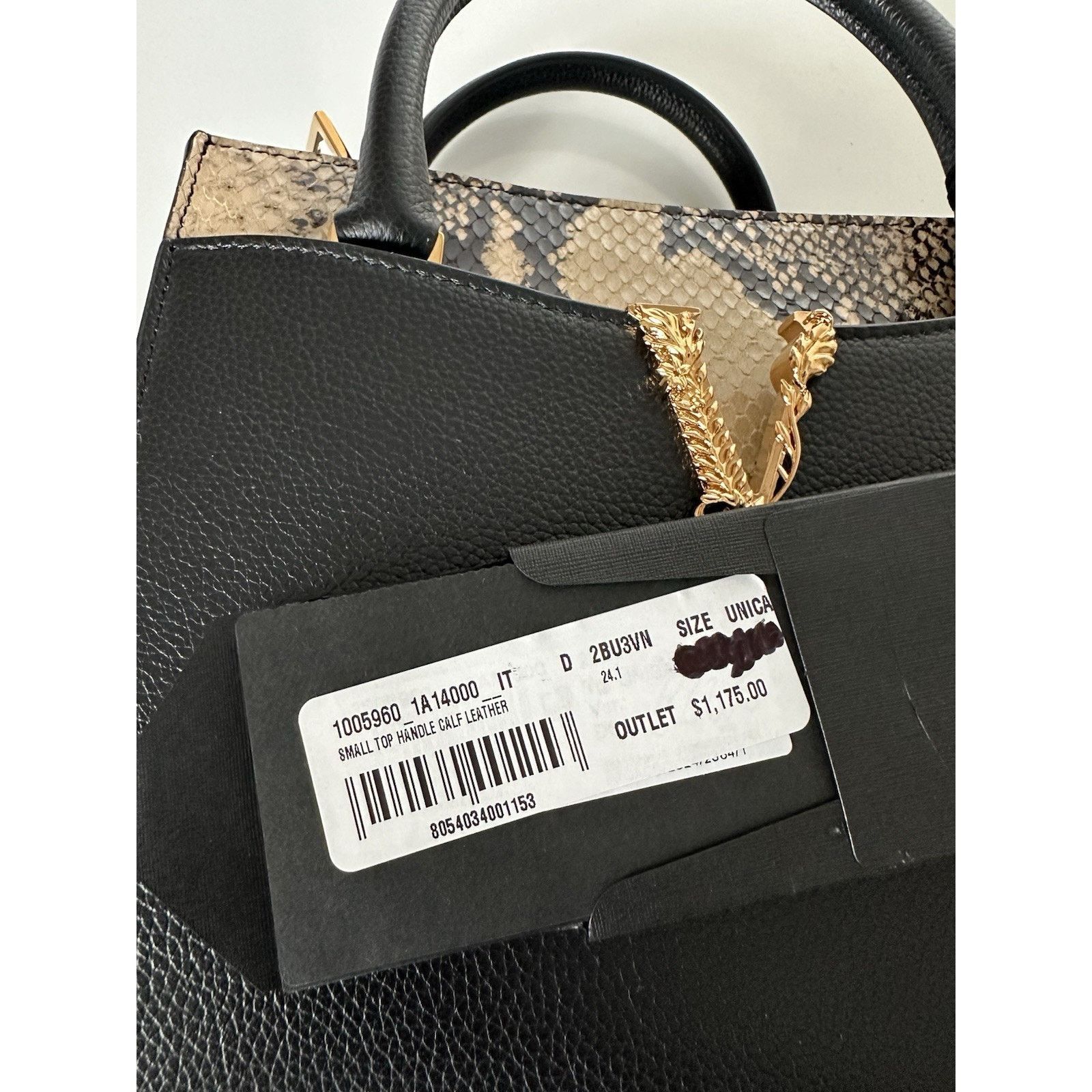 Versace Versace Virtus Calf Leather Small Black Bag 1005960 Size ONE SIZE - 16 Thumbnail