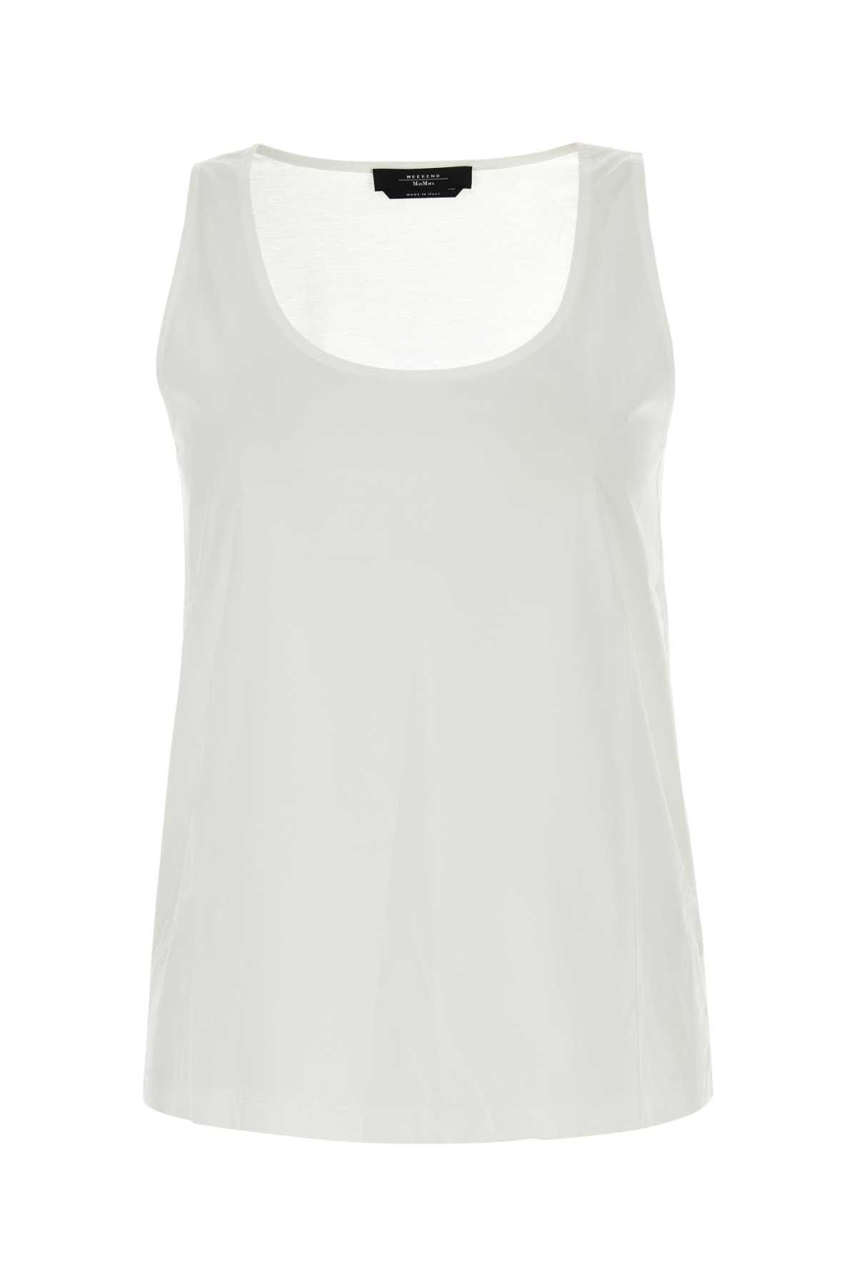 image of Weekend Max Mara White Cotton Aedo Tank Top, Women's (Size XS)