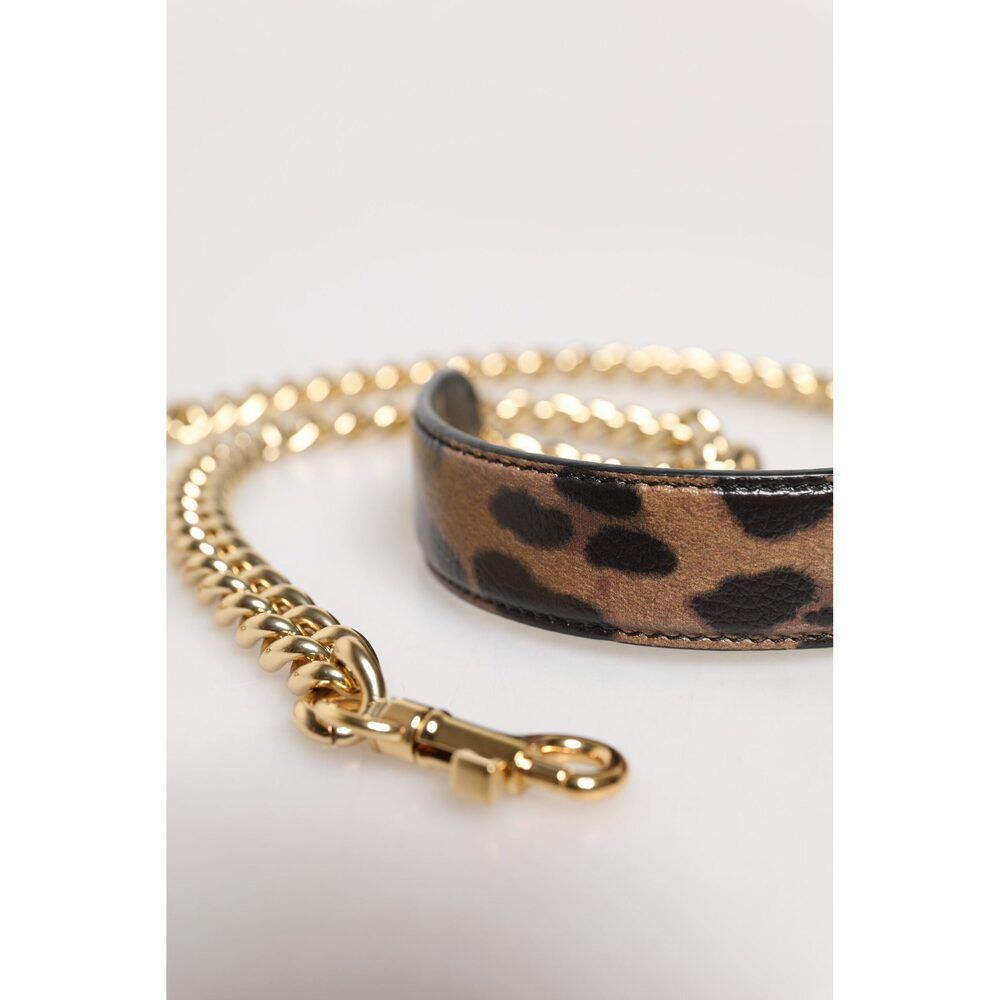 Dolce & Gabbana Dolce & Gabbana Brown Leopard Gold Brass Chain Accessory Sho Size ONE SIZE - 6 Thumbnail