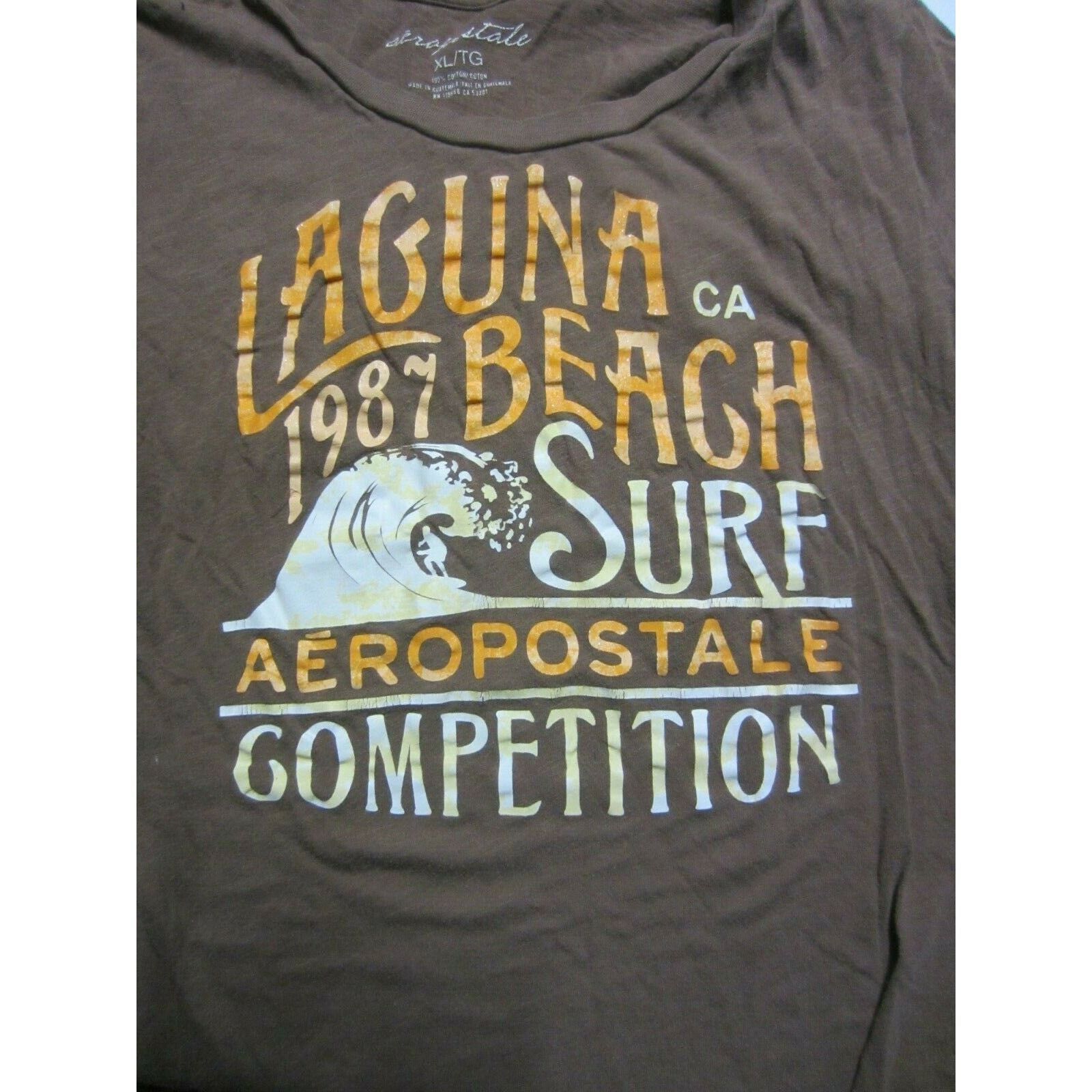Aeropostale Surf Graphic Brown Tee Aeropostale Laguna Beach 1987 Size US XL / EU 56 / 4 - 3 Thumbnail