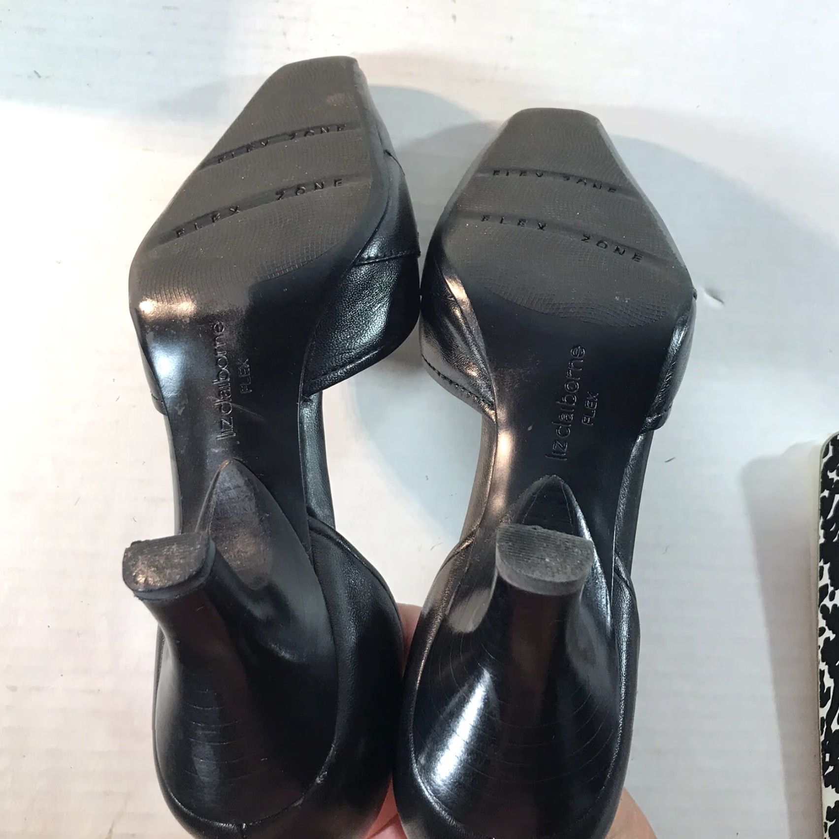 Liz Claiborne Liz Claiborne Flex Black Leather D'Orsay Heels Womens Size 7.5M Square Toe Slip On Size US 8 / IT 38 - 7 Thumbnail