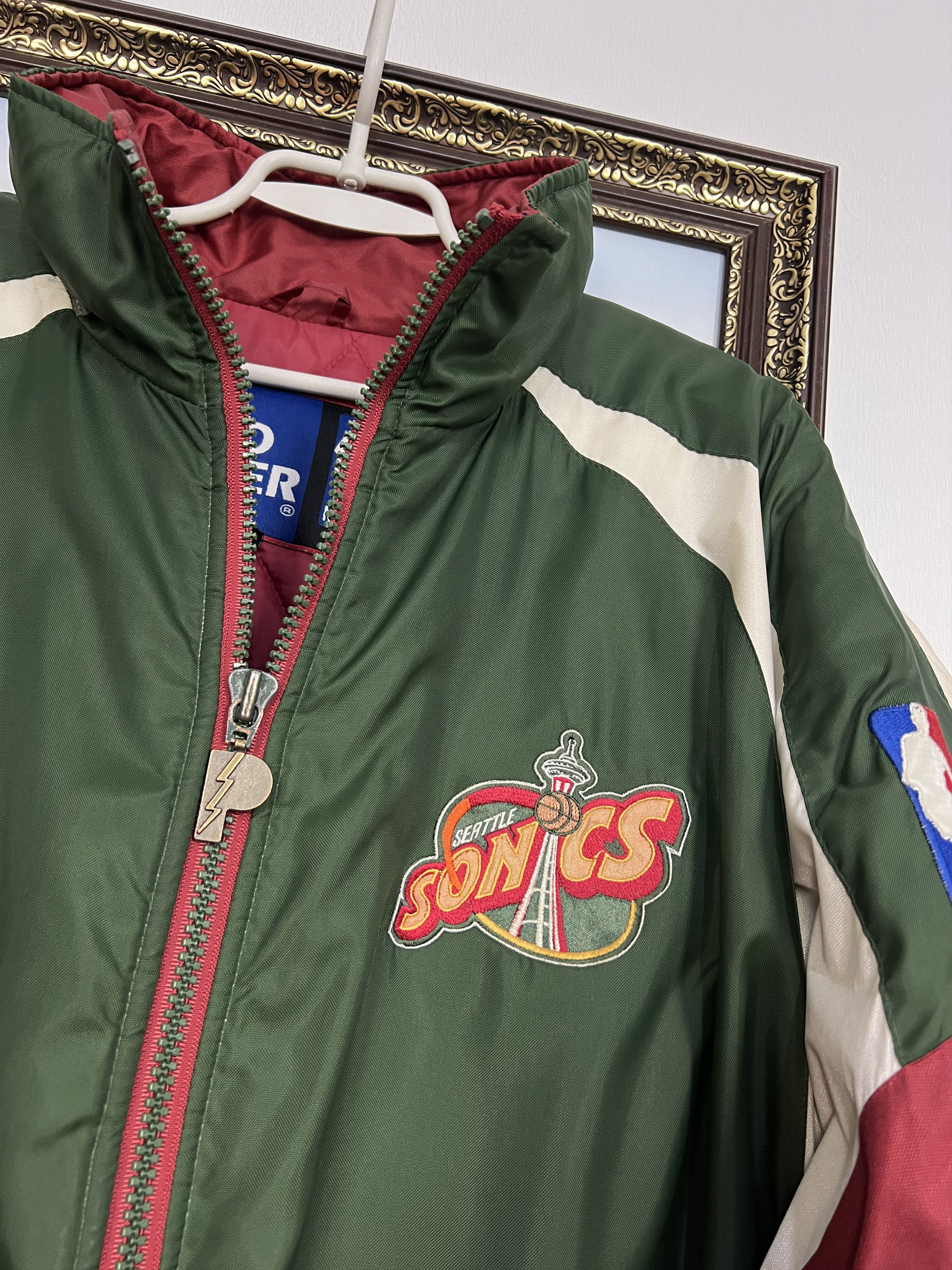 Pro Player Vintage 90's Seattle Super Sonics Padded Bomber Jacket NBA Size US XL / EU 56 / 4 - 5 Thumbnail