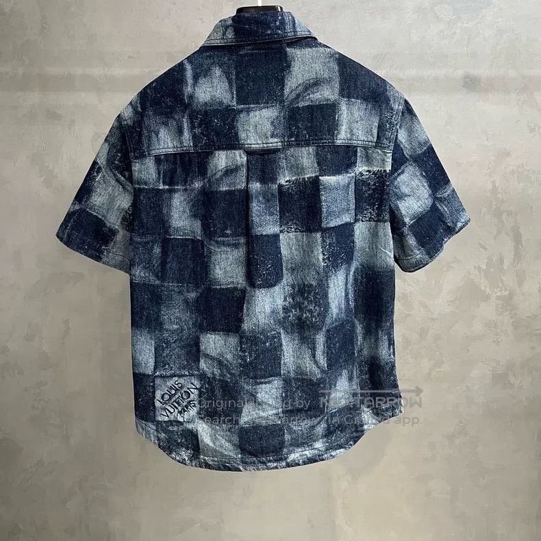 Louis Vuitton Louis Vuitton Blue Check Denim Classic Short Sleeve Shirt Size US S / EU 44-46 / 1 - 5 Thumbnail