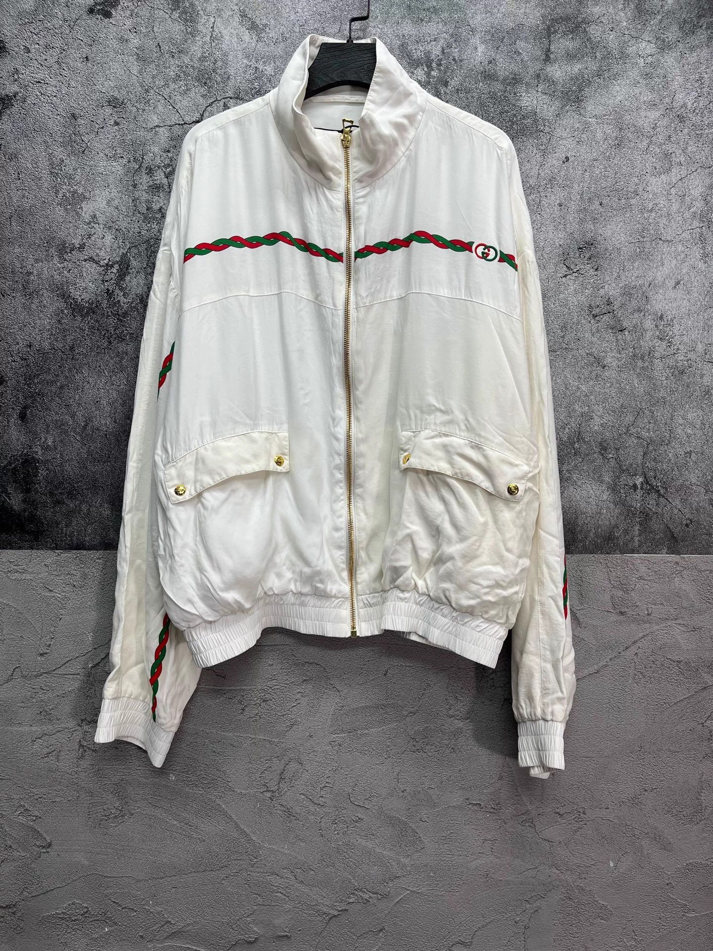 Gucci GUCCI Red/Green Stripe Gold Button Jacket Worn Once Size US M / EU 48-50 / 2 - 1 Thumbnail