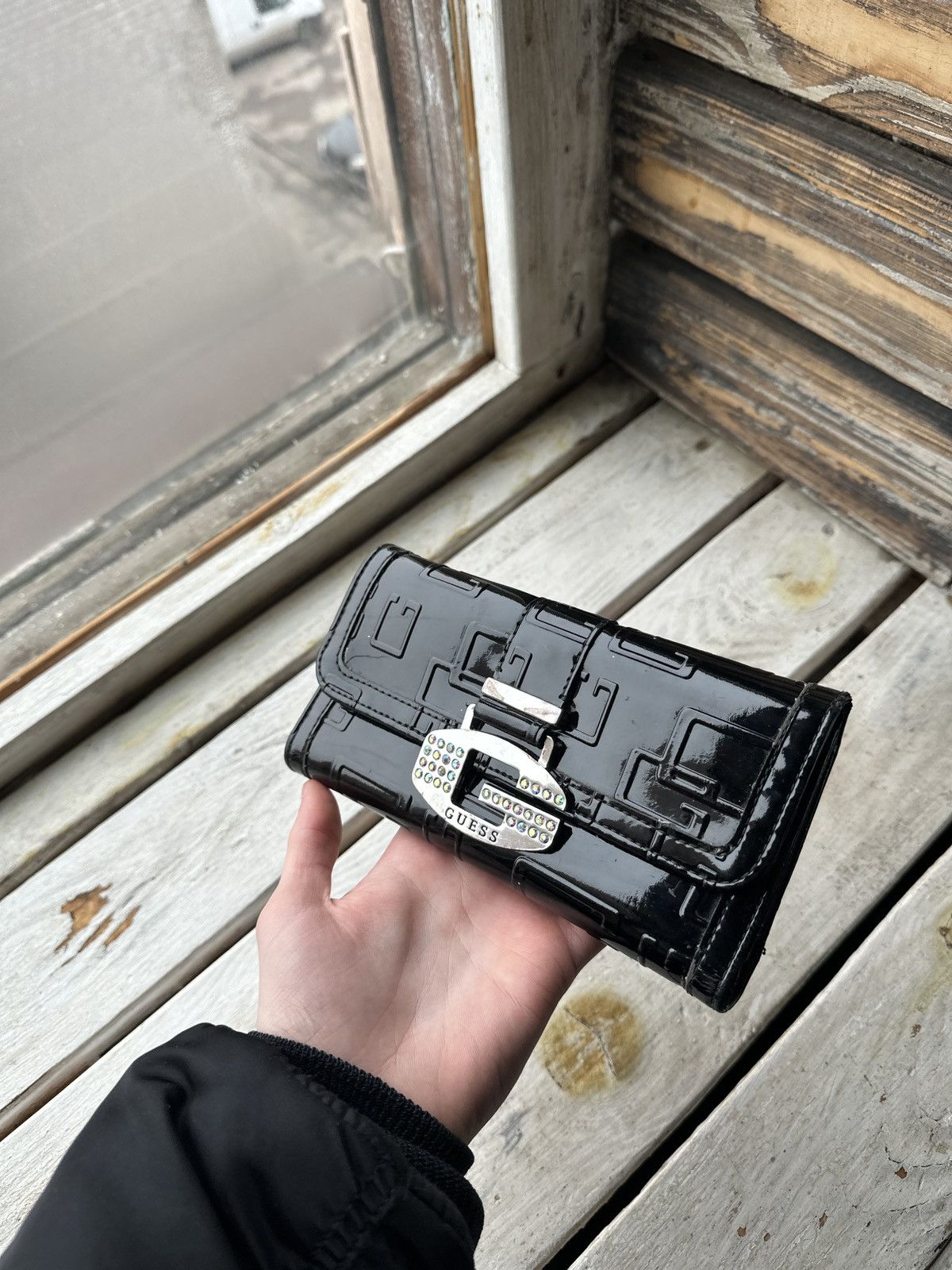 Guess 🚨Y2K Guess BIG BUCKLE BLACK Avant-Garde Japan style wallet Size ONE SIZE - 1 Thumbnail