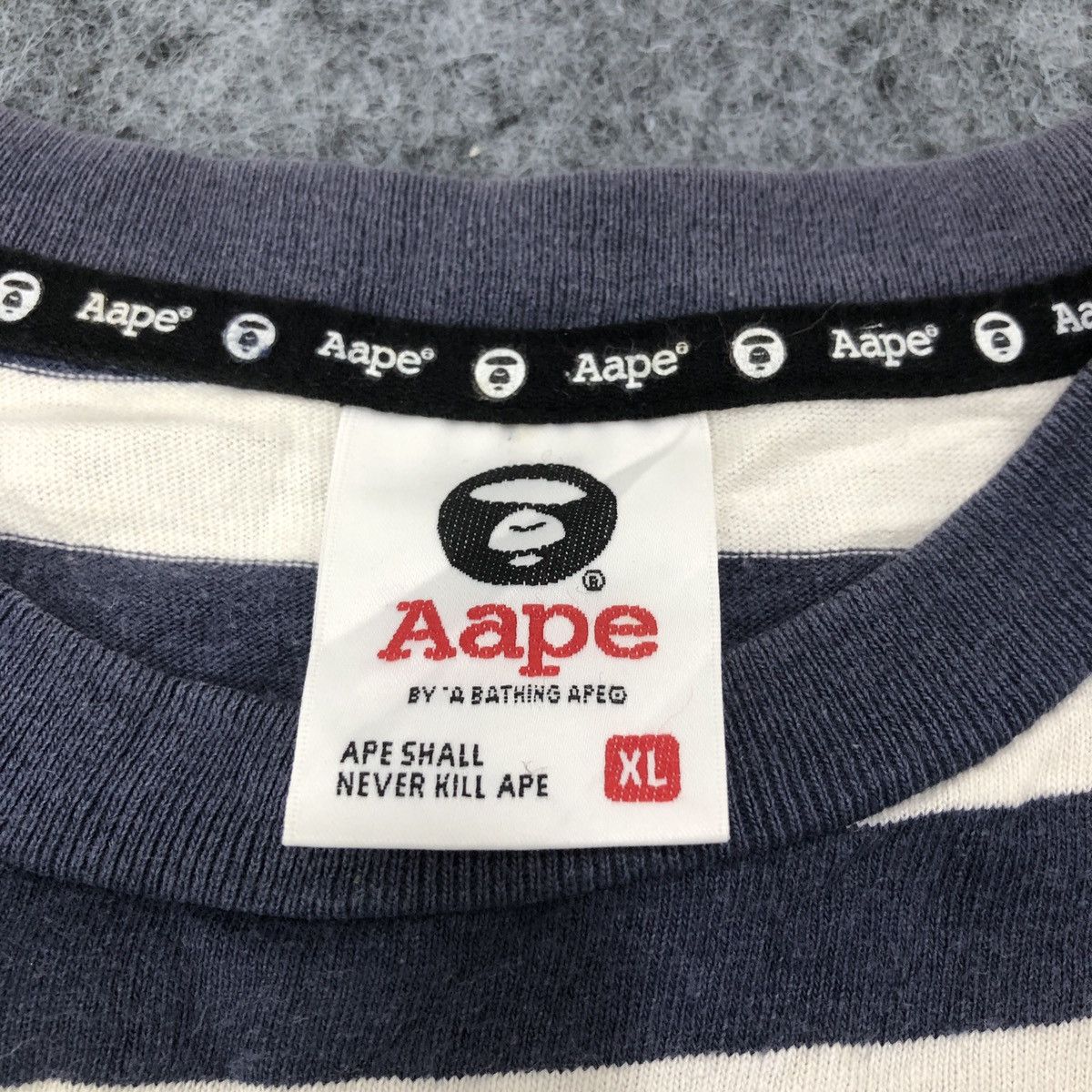 Aape AAPE by A Bathing Ape Striped T-Shirt Size US XL / EU 56 / 4 - 5 Thumbnail