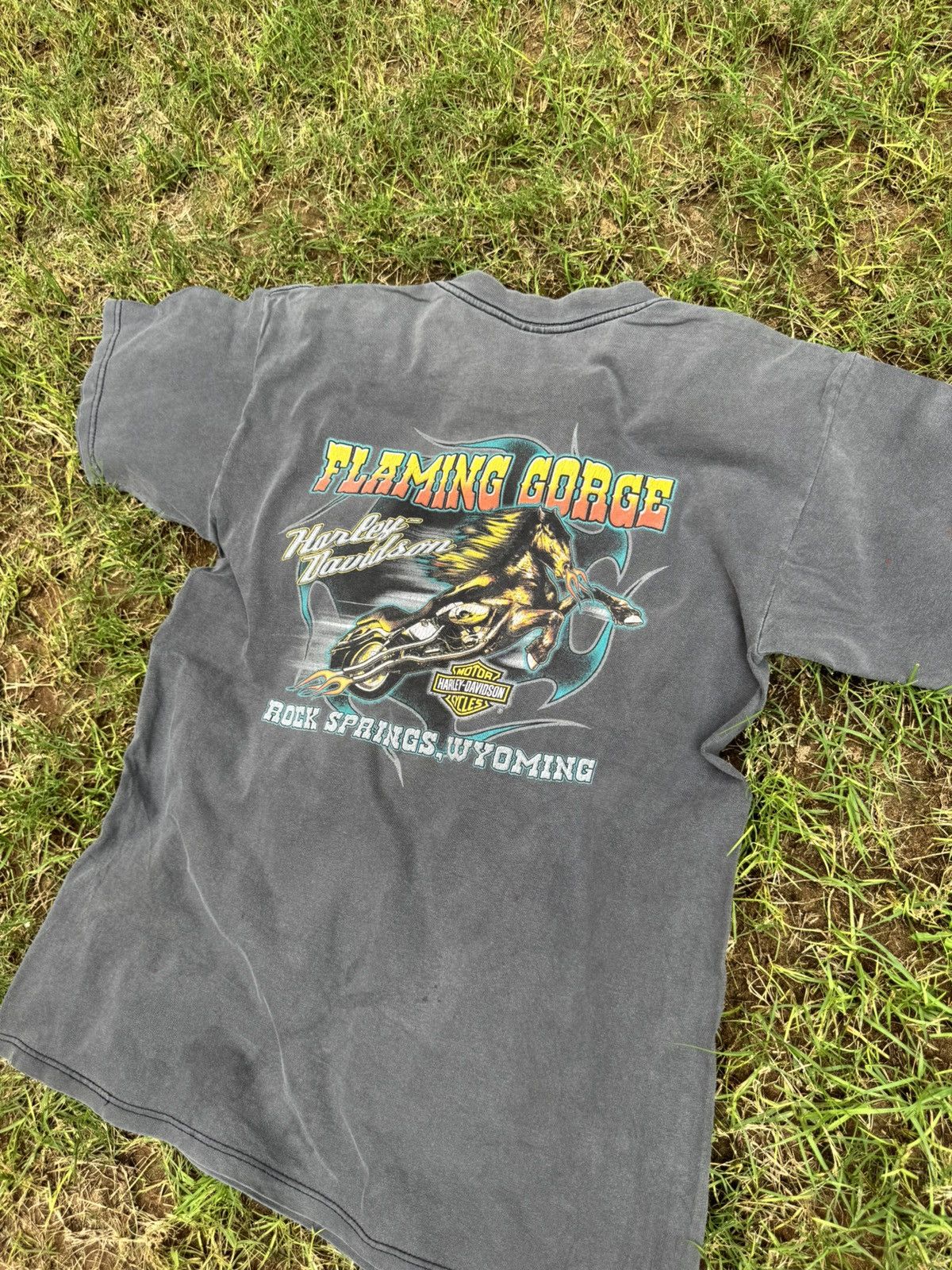 Harley Davidson VTG Harley Davidson Flaming Gorge T-shirt Size US L / EU 52-54 / 3 - 9 Thumbnail