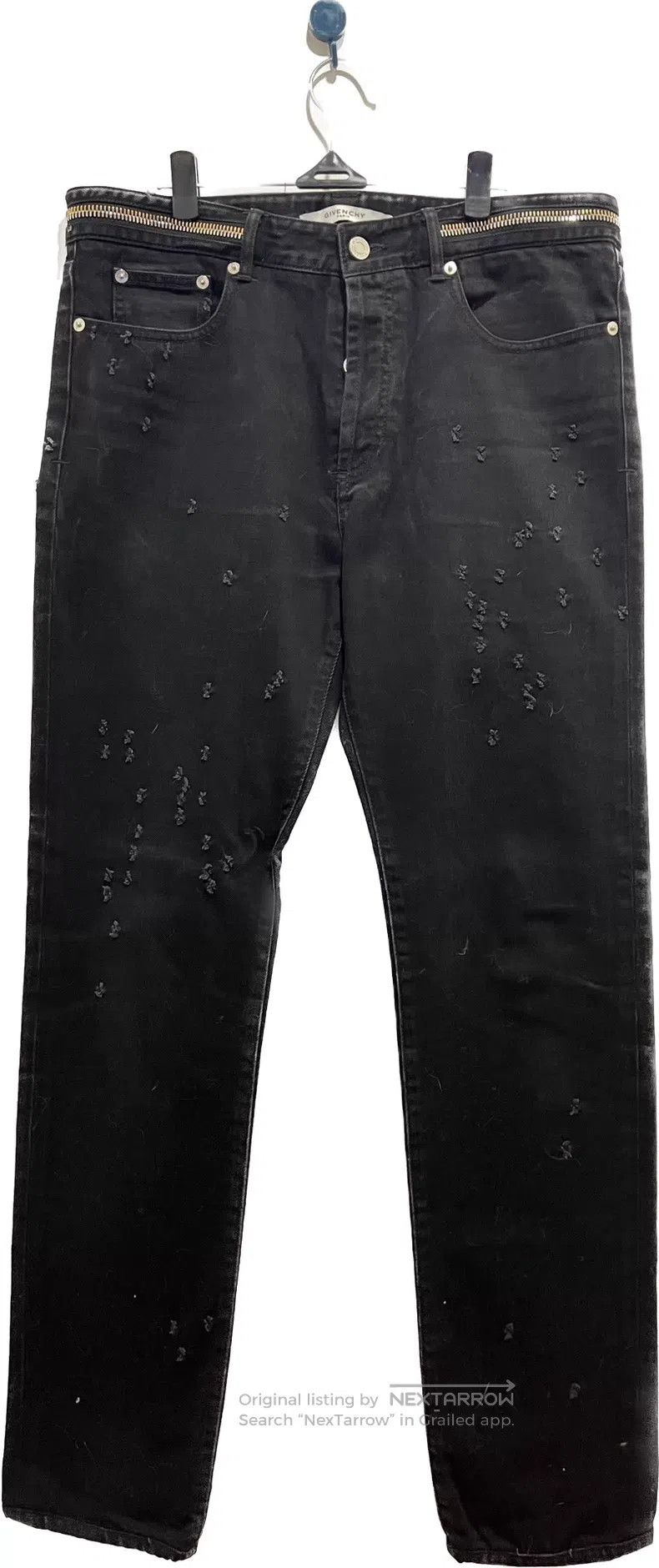 Givenchy Givenchy Distressed denim jeans with gold and silver zippe Size US 32 / EU 48 - 1 Thumbnail