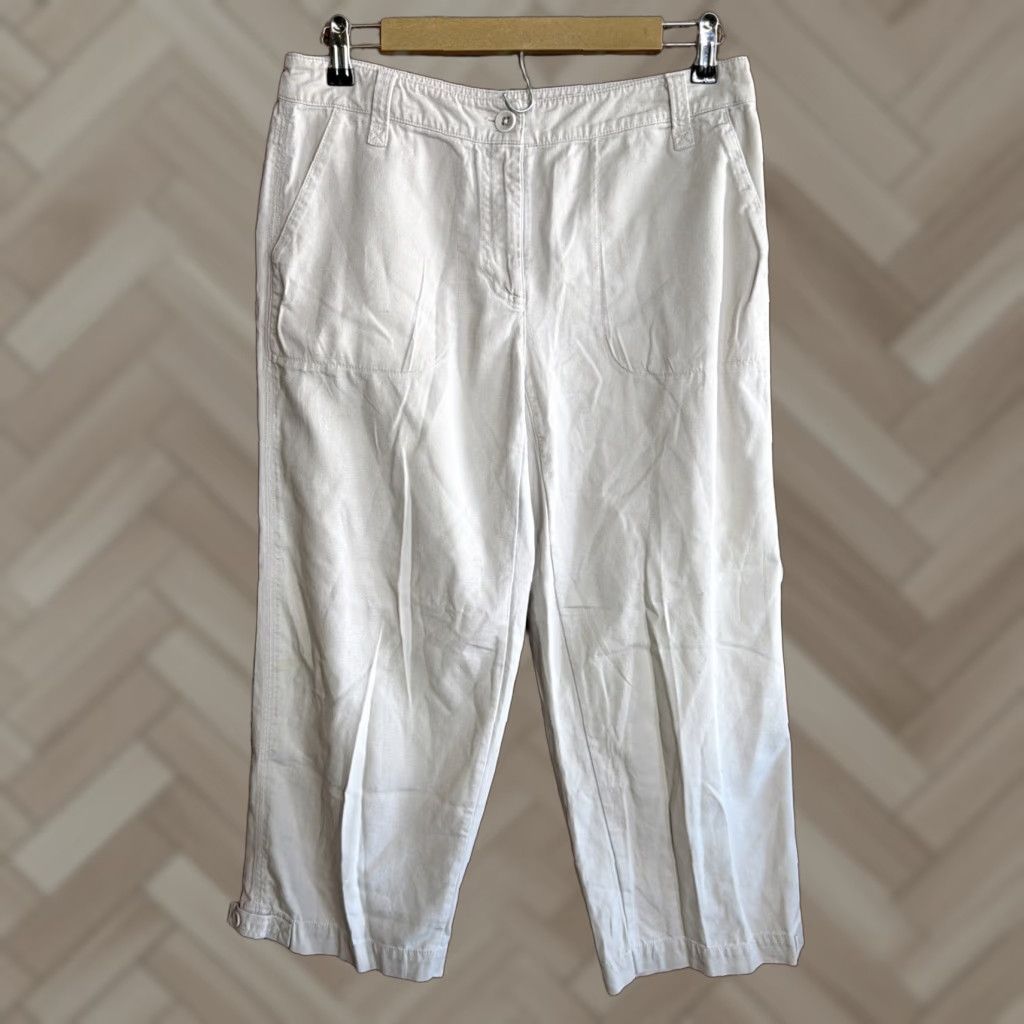 Eileen Fisher VINTAGE Eileen Fisher Pants Women XS Beige Organic Cotton Pants Size 26" / US 2 / IT 38 - 1 Thumbnail