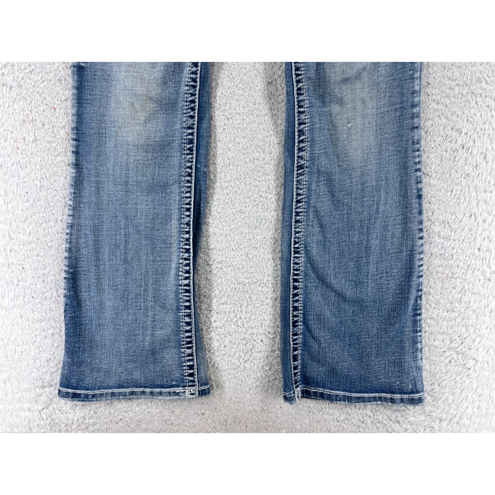 Vintage Maurices Jeans Women Flared Denim 5 Regular Blue 29x31 Stretch Low Rise Womens Cowboy Southwestern 90s Style Size 27" / US 4 / IT 40 - 2 Thumbnail