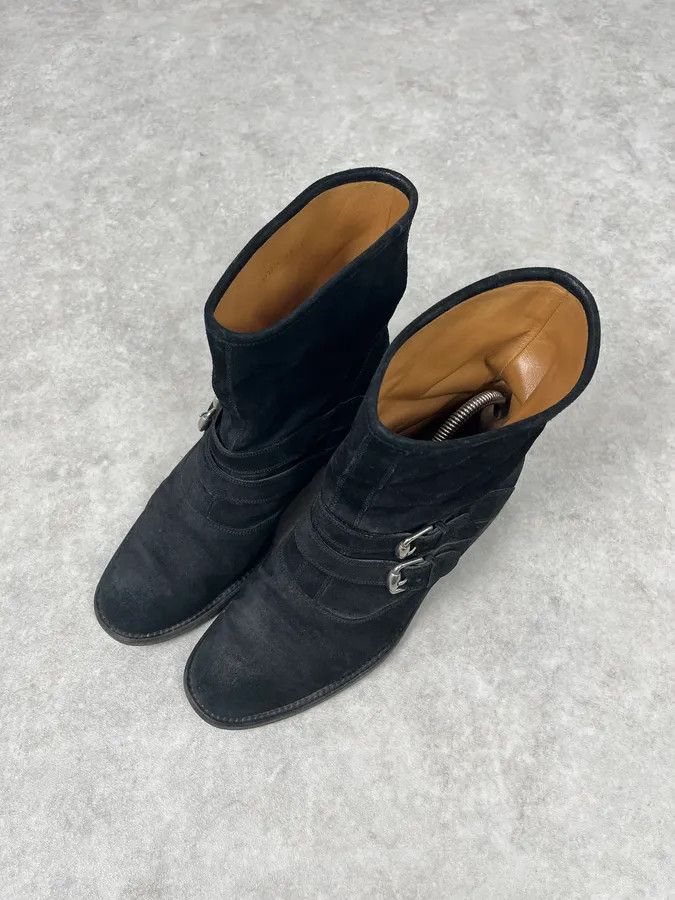 Gucci Gucci Black Two Buckle Suede Leather Boots Size US 8 / EU 41 - 6 Thumbnail