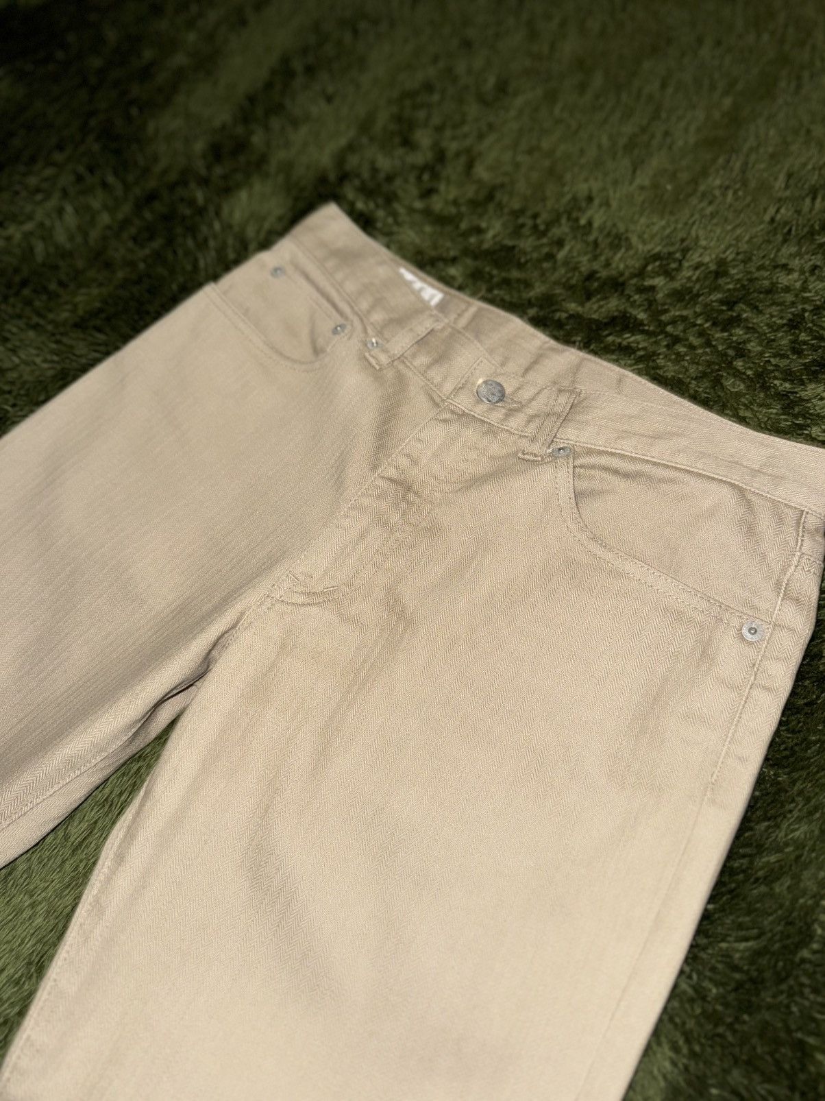 Takeo Kikuchi [2] Takeo Kikuchi Herringbone 5-Pocket Cotton Pants Beige Size US 29 - 2 Thumbnail