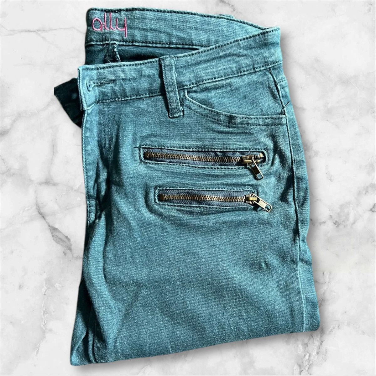 Other Ally Streetwear Green Zipper Jeans Size 12 Size 34" / US 12 / IT 48 - 6 Thumbnail