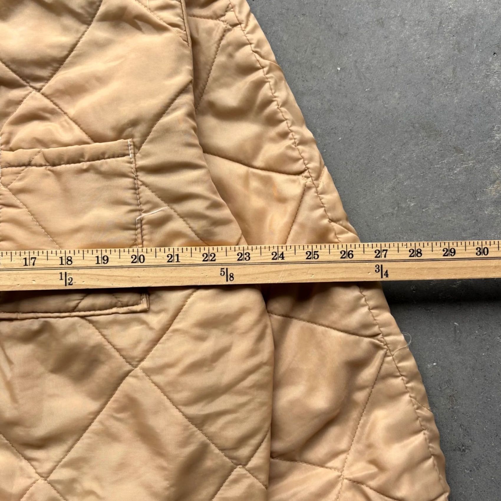 Vintage Vintage BVD Quilted Liner Jacket Mens Large Tan Navy Blue Diamond Stitch Bomber Size US L / EU 52-54 / 3 - 3 Thumbnail