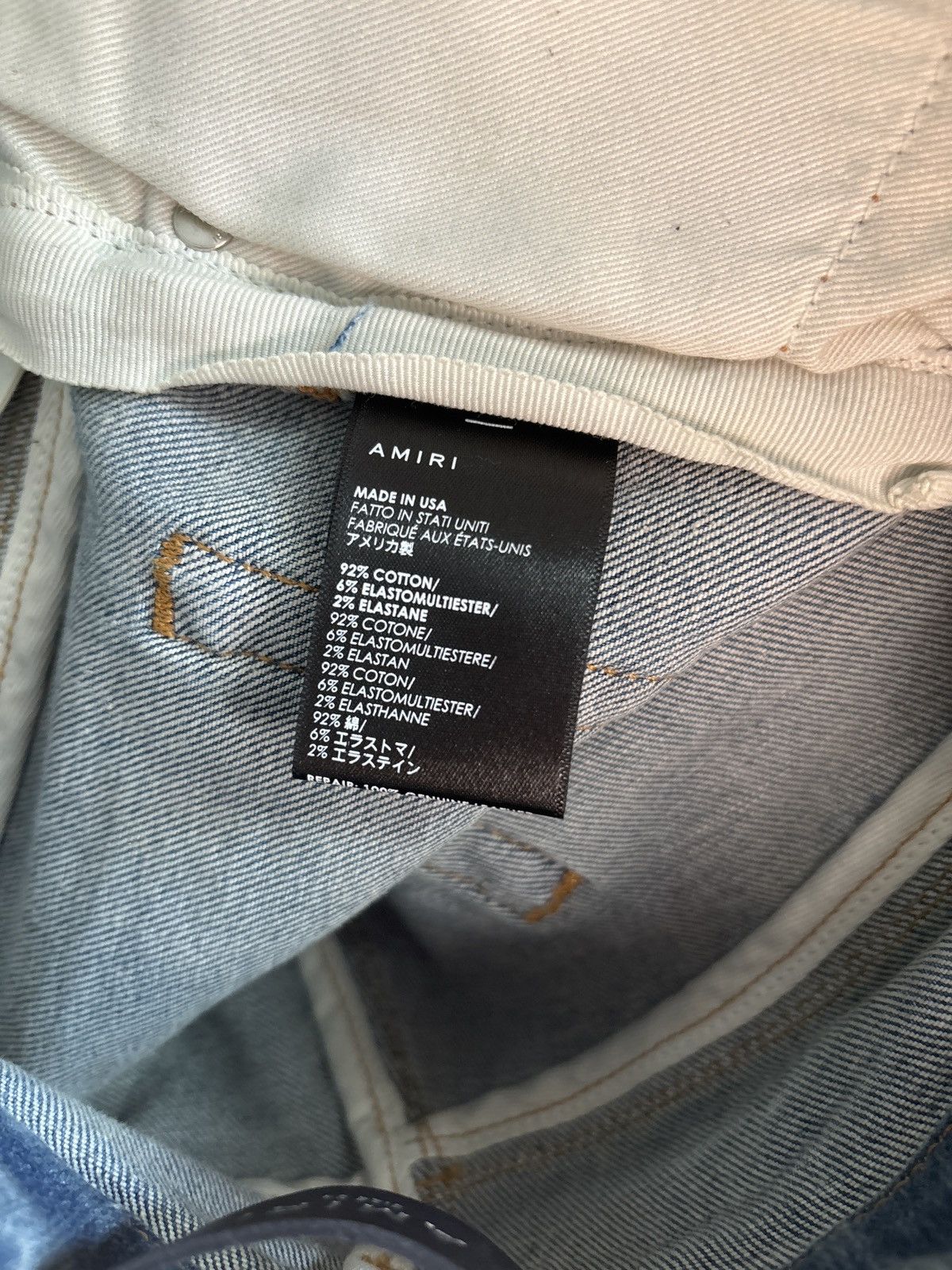 Amiri Blue Bandana Patch MX1 Distressed Denim Size US 34 / EU 50 - 6 Thumbnail