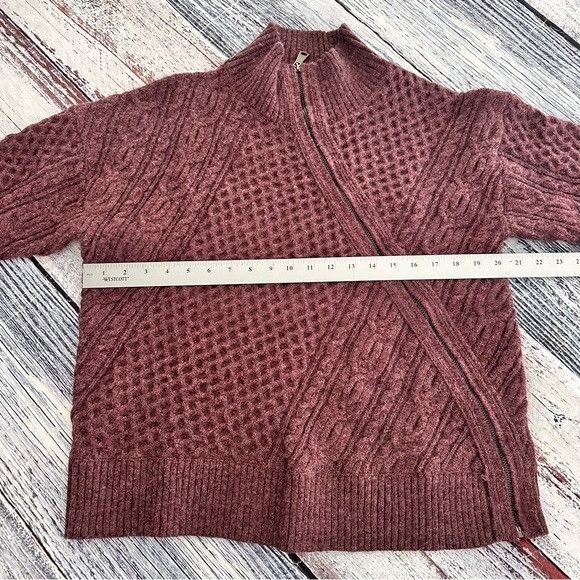 Other M. RENA Asymmetrical Zip Up Mock Neck Sweater in Plum Purple Size L / US 10 / IT 46 - 7 Thumbnail