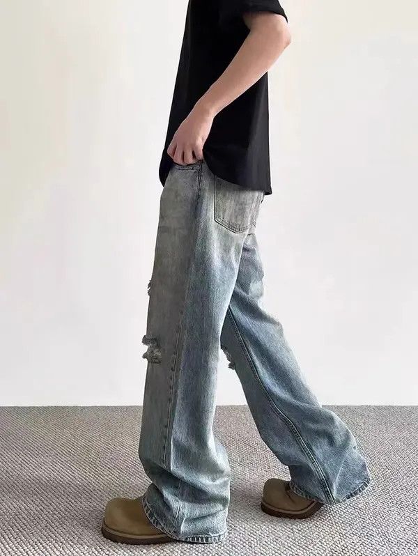 VIBE baggy casual ripped washed jeans Size US 30 / EU 46 - 4 Thumbnail