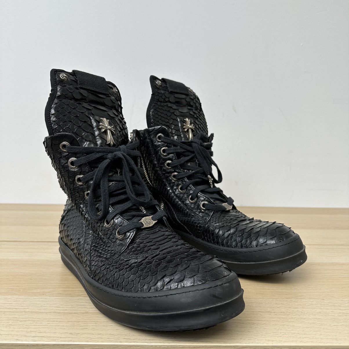 Chrome Hearts × Rick Owens Rick Owens X Chrome Hearts Python Skin ...