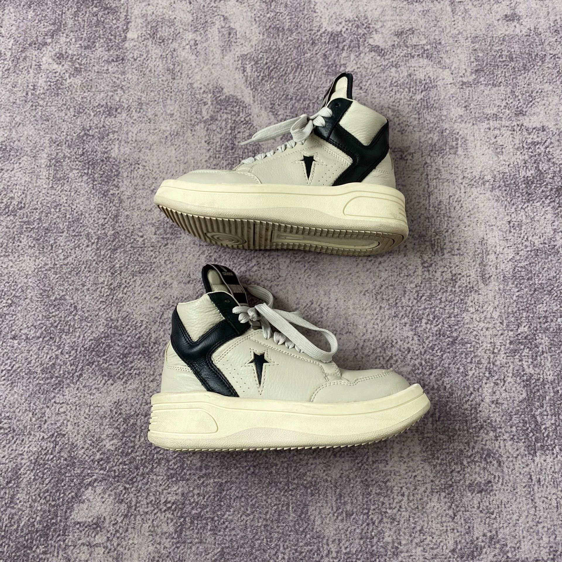 Rick Owens Rick Owens turbowpn Black, White, and Grey High-Top Sneakers Size US 5.5 / IT 35.5 - 4 Thumbnail