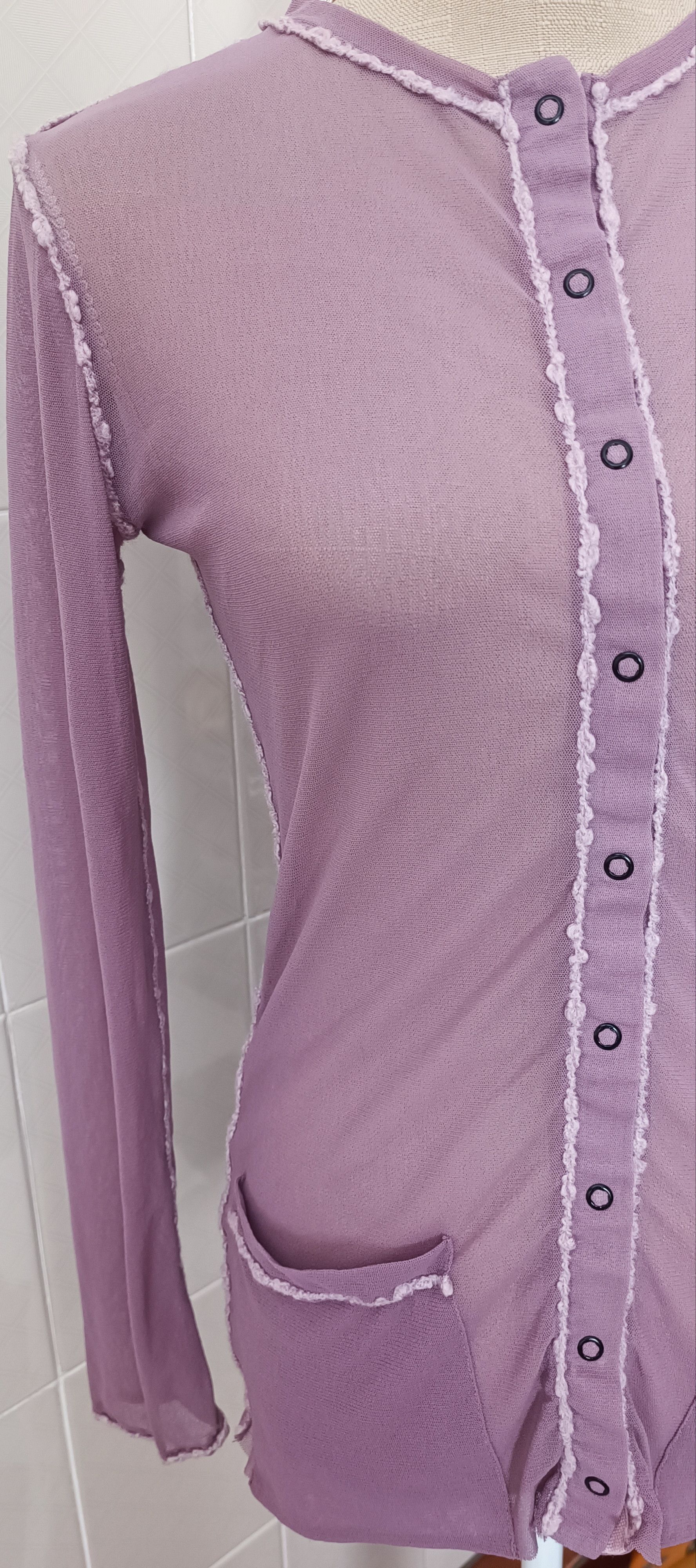 Jean Paul Gaultier 90's - Twinset - Lilac mesh tank top and jacket Size S / US 4 / IT 40 - 15 Thumbnail