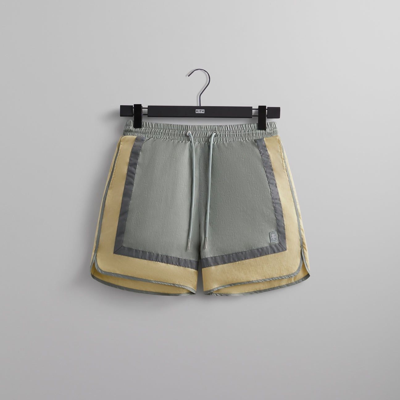 image of 2024 Spring Kith Washed Nylon Dylan Shorts Reverie in Olive Green, Men's (Size 33)