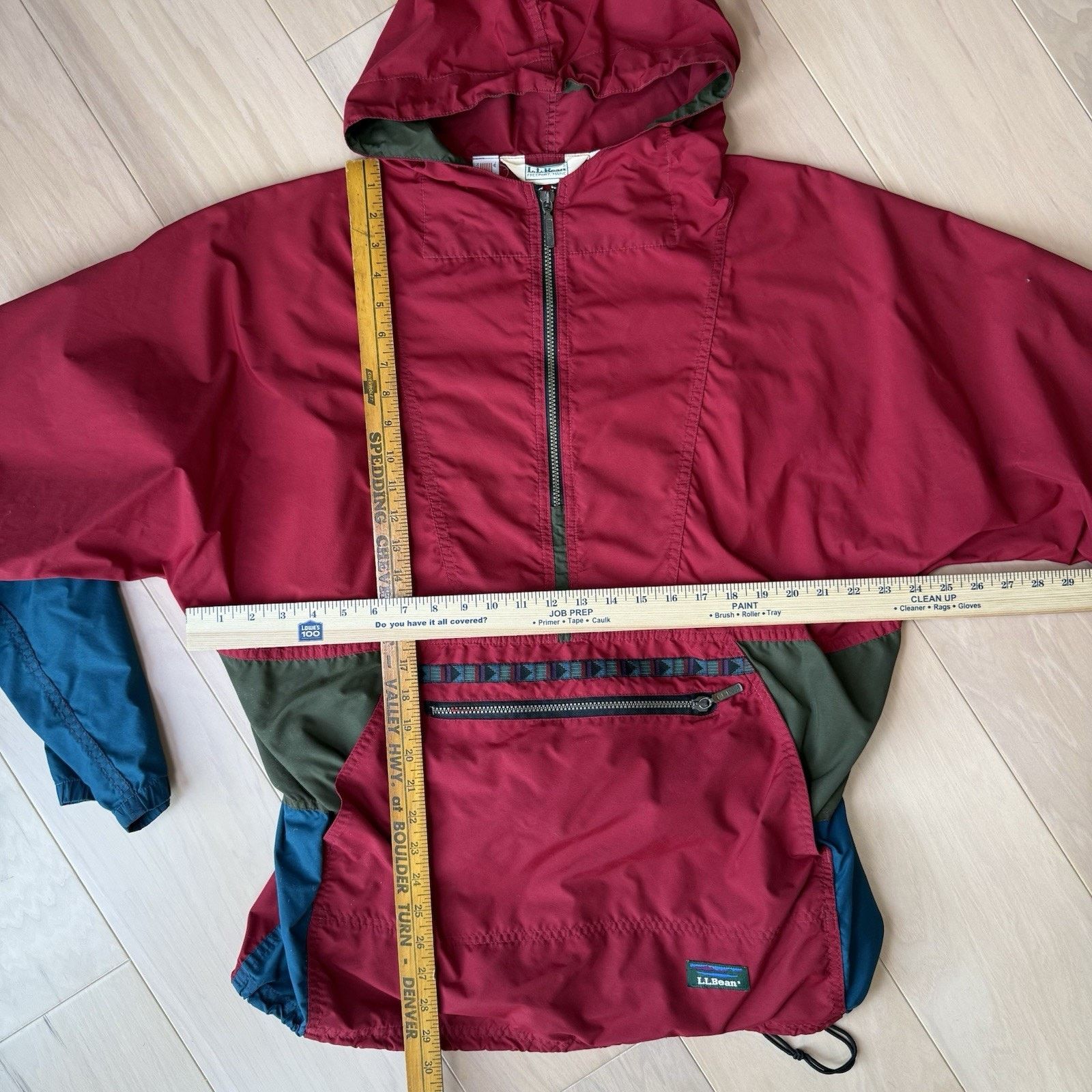 L.L. Bean Vintage LL Bean Anorak L Red 1/2 Zip Pullover Hooded 90s Size US L / EU 52-54 / 3 - 2 Thumbnail