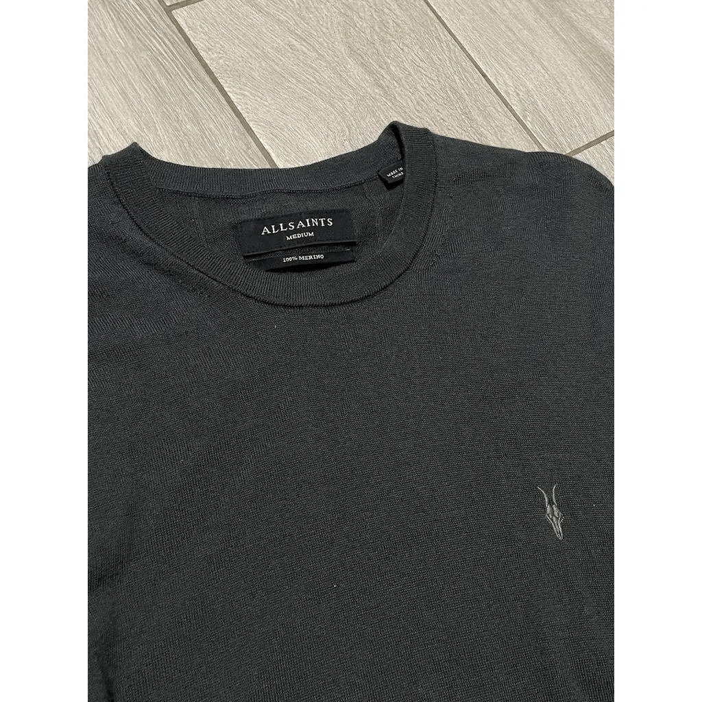 Allsaints AllSaints Black Merino Wool Sweater (Men’s M) Size US M / EU 48-50 / 2 - 2 Thumbnail