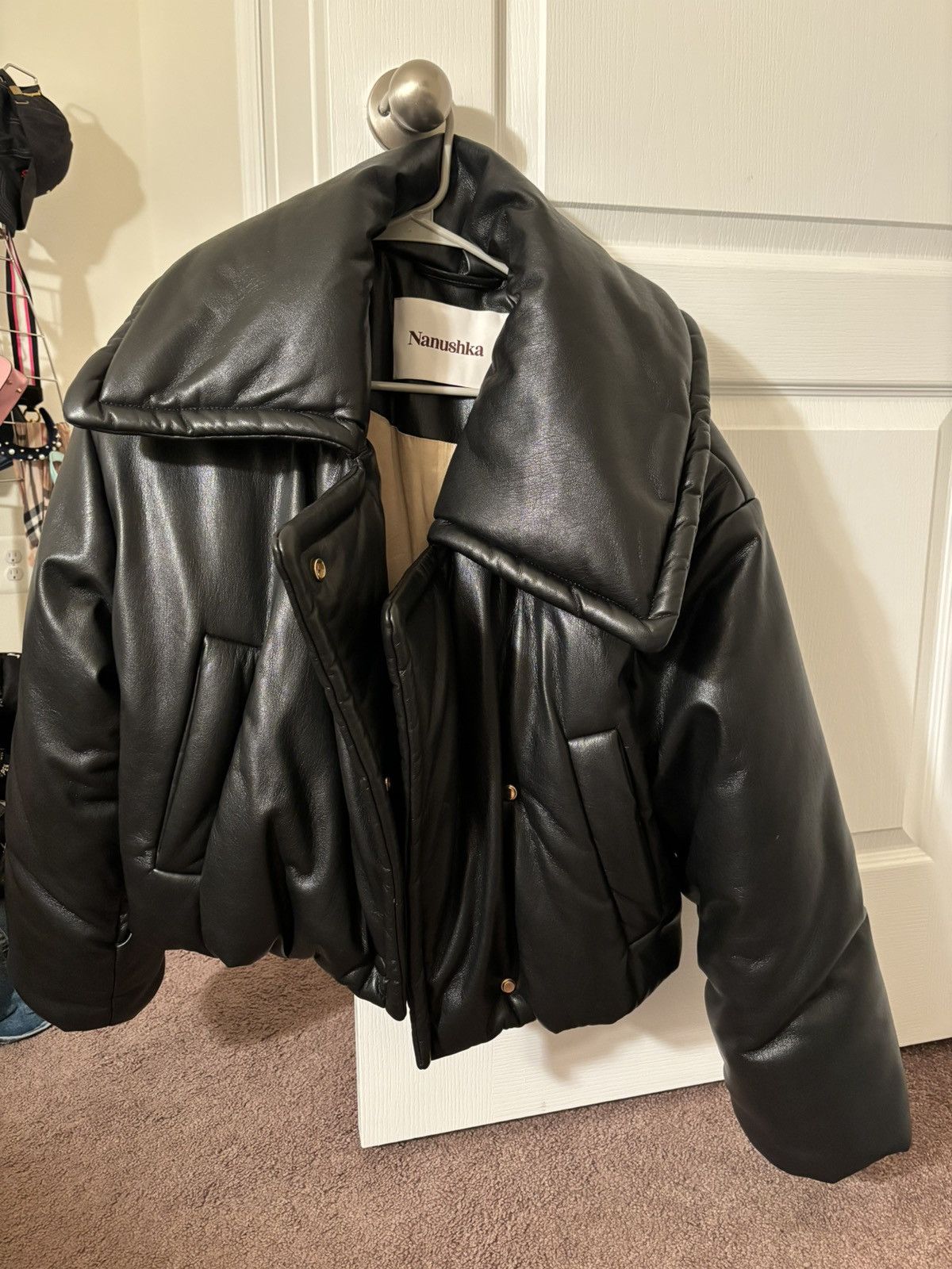 Nanushka Black Jamie Vegan Leather Jacket Size S / US 4 / IT 40 - 2 Thumbnail