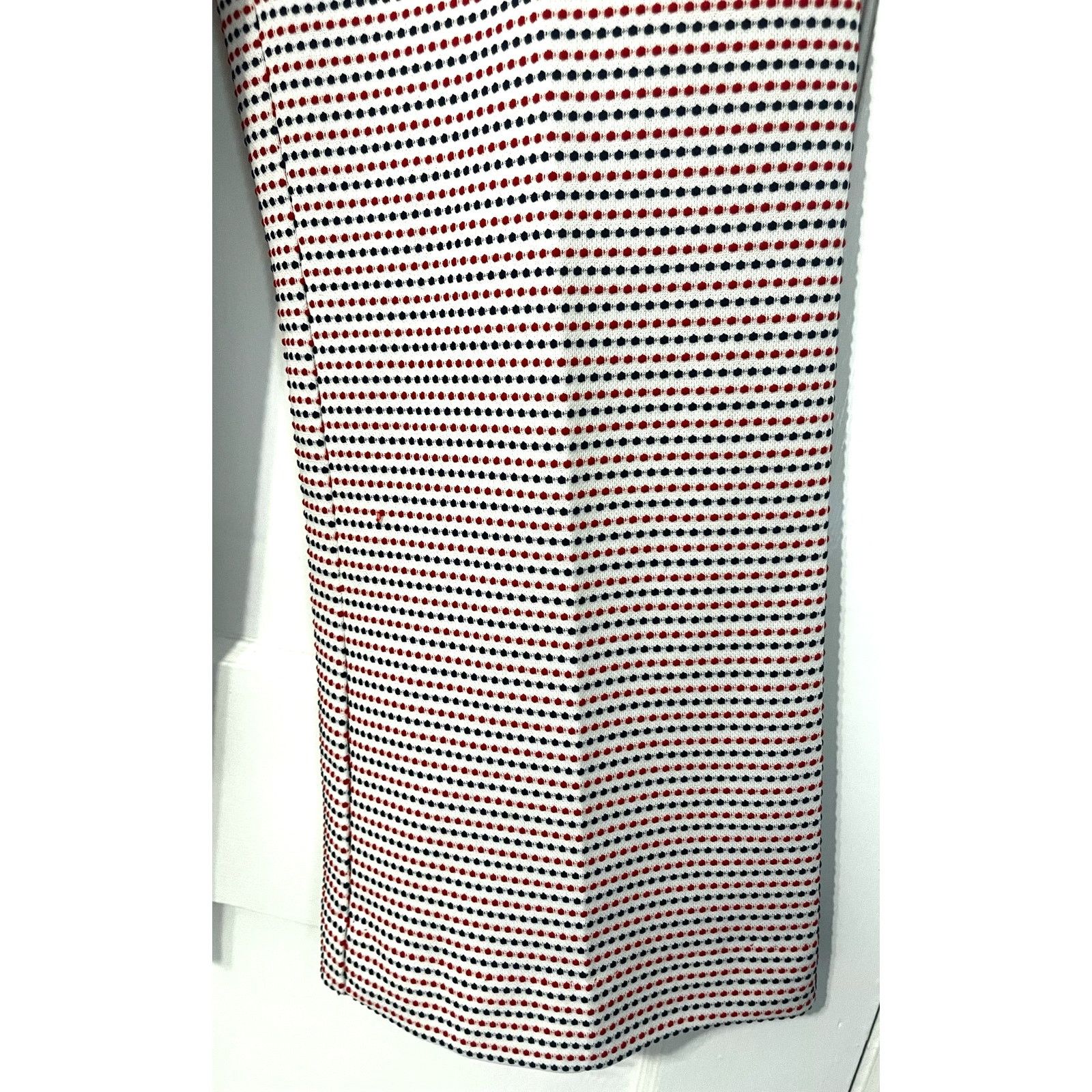 Vintage Vintage 70s White Red Blue Textured Polka Dot Pants Medium Size 30" / US 8 / IT 44 - 3 Thumbnail
