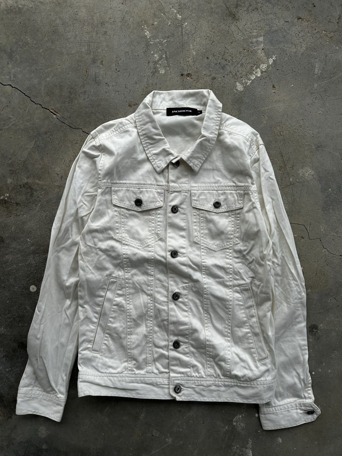 Japanese Brand Jackrose White Trucker Jacket y2k Size US M / EU 48-50 / 2 - 1 Thumbnail