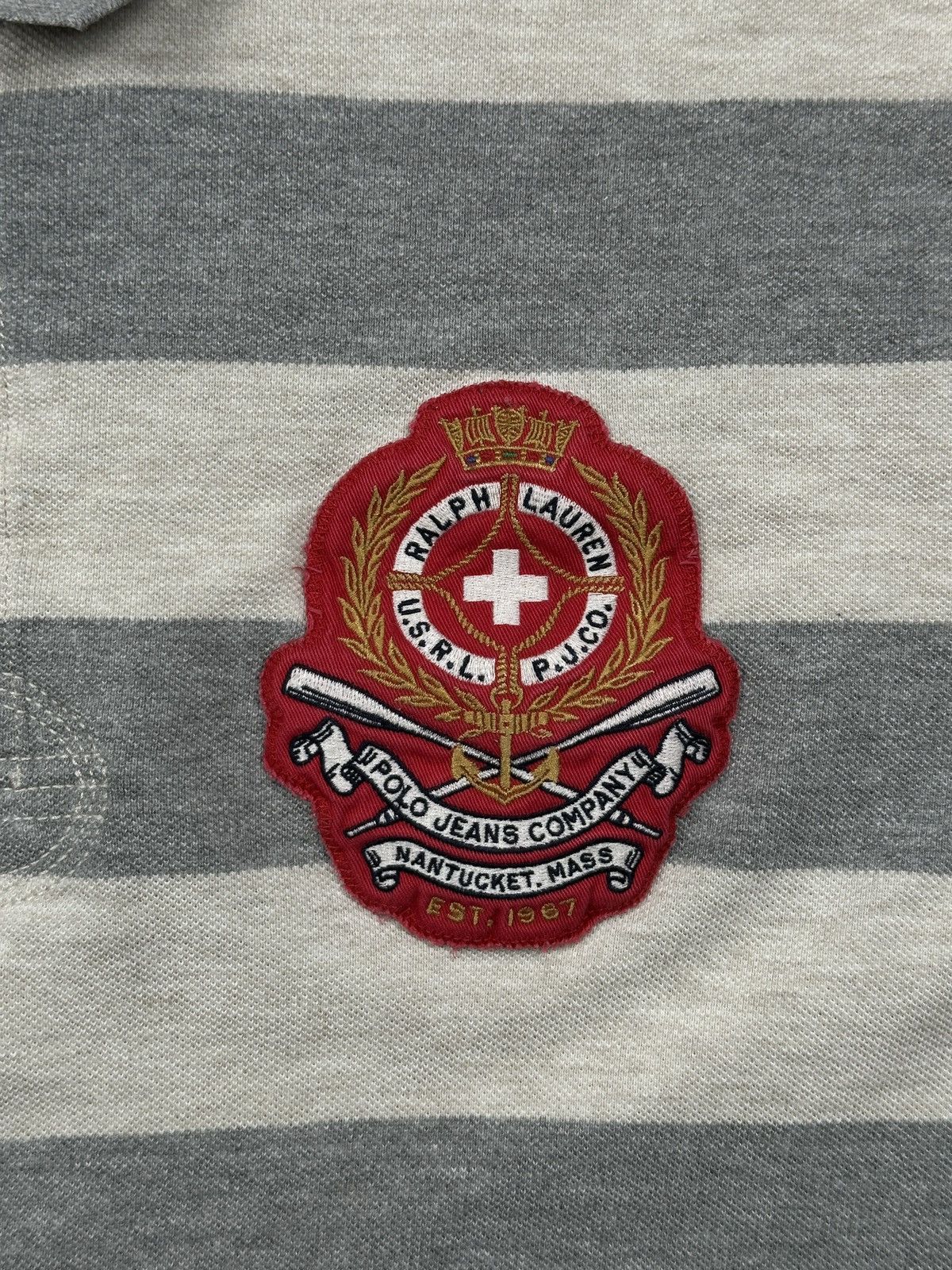 Polo Ralph Lauren Polo Jeans Company Ralph Lauren Striped Polo Crest Patch 90s Size US XL / EU 56 / 4 - 8 Thumbnail