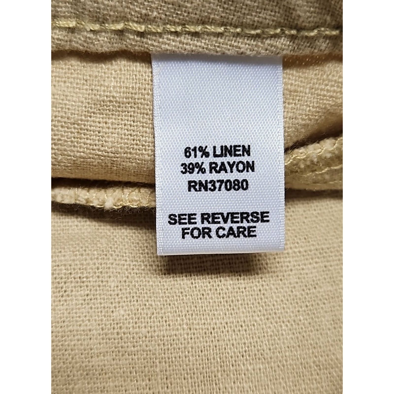 Vintage Cato Linen Blend Wide Leg Pants Women’s 14 Beige Drawstring Coastal Resort Beach Bohemian Lounge Pants Womens Size 36" / US 14 / IT 50 - 6 Thumbnail