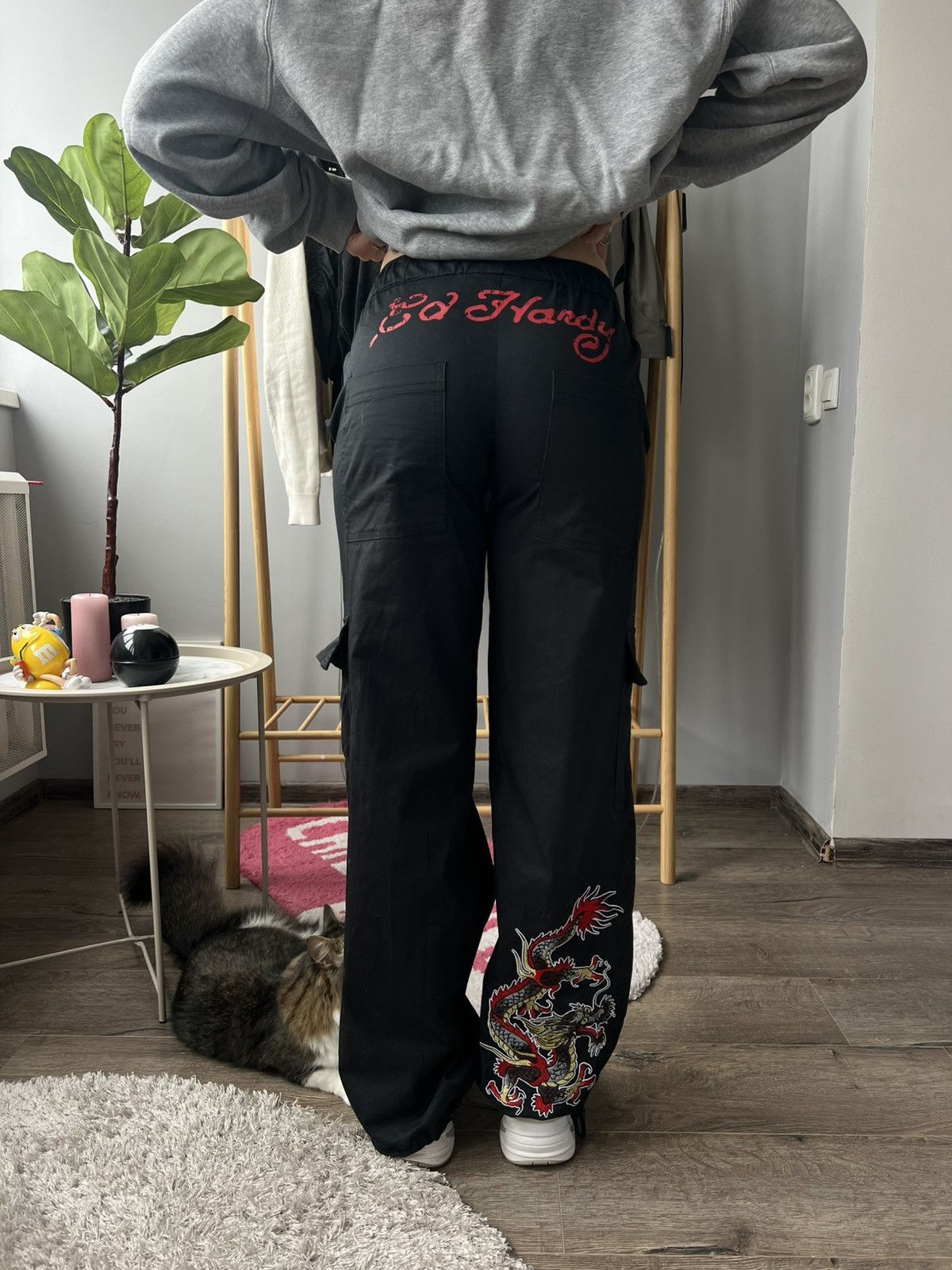 Vintage Ed hardy rare big dragon logo sweatpants