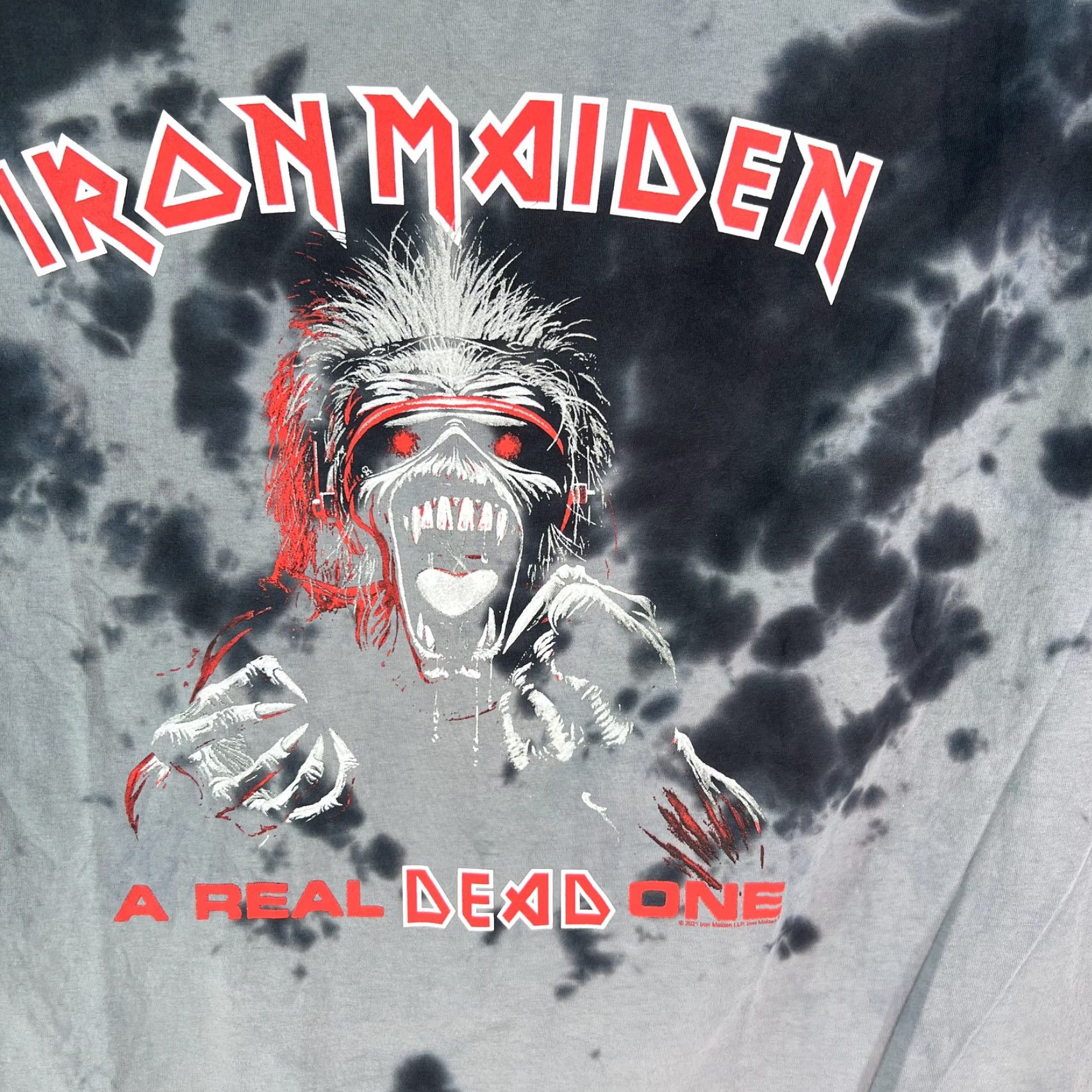 Area Iron Maiden T Shirt Mens Size Large Gray Tie Dye Short Sleeves Dead One A Real Size US L / EU 52-54 / 3 - 2 Thumbnail