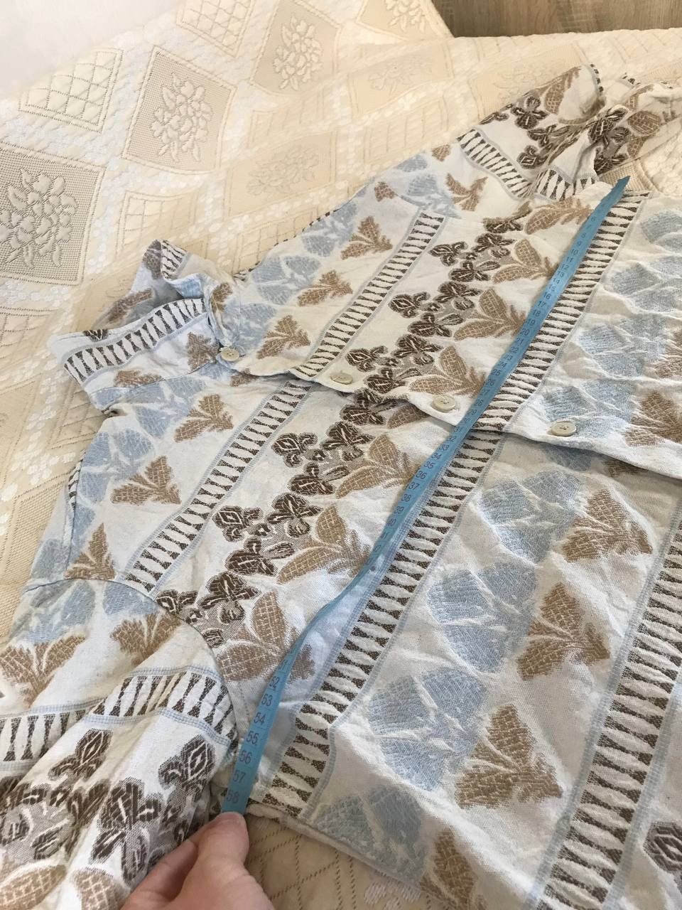 Zara 🔥 Zara Geometric Jacquard Shirt Ecru Beige Hawaiian Art Size US M / EU 48-50 / 2 - 11 Thumbnail