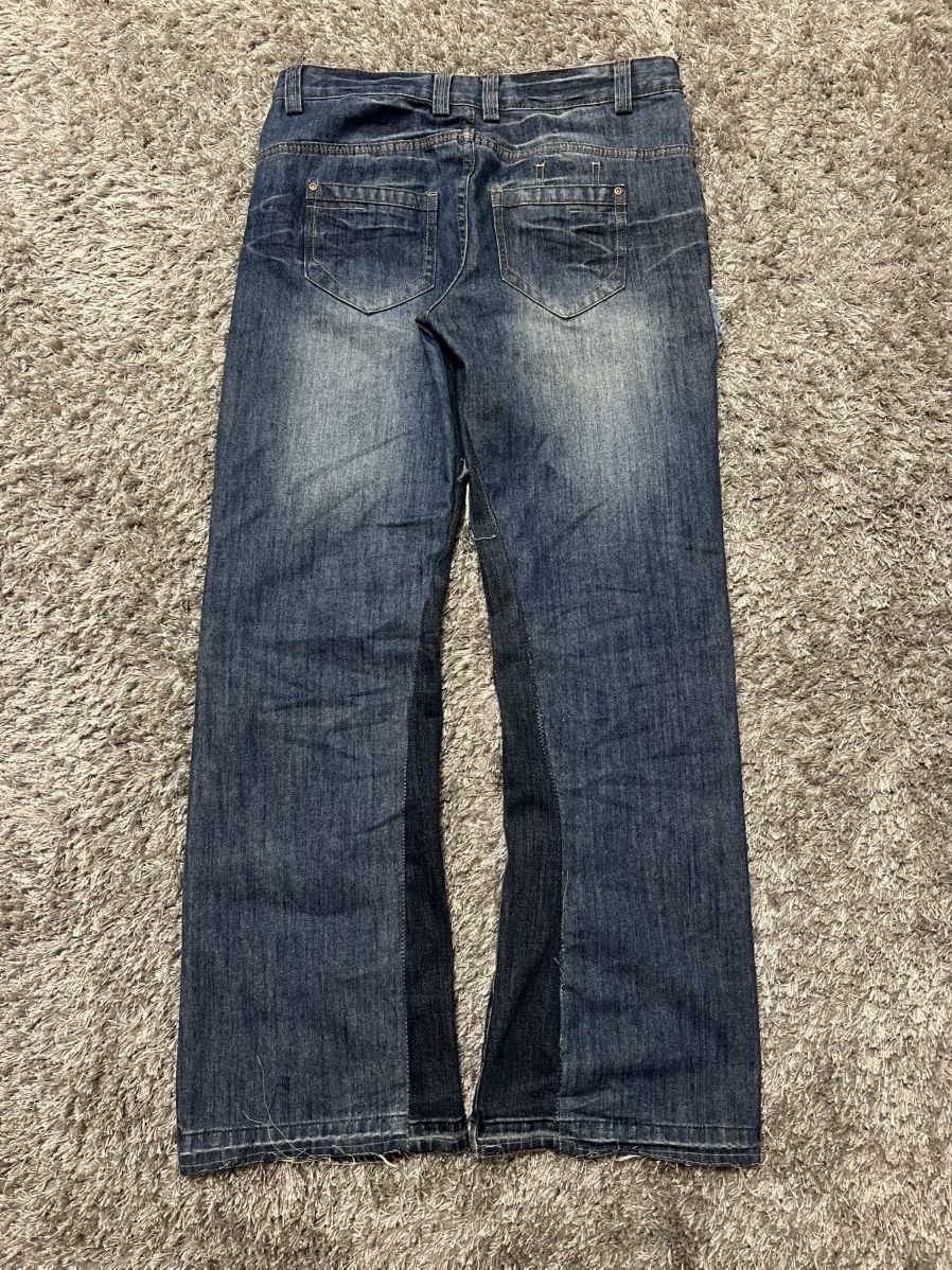 Handmade Custom 1/1 boot cut flared wide leg patchworked washed jeans Size US 32 / EU 48 - 8 Thumbnail