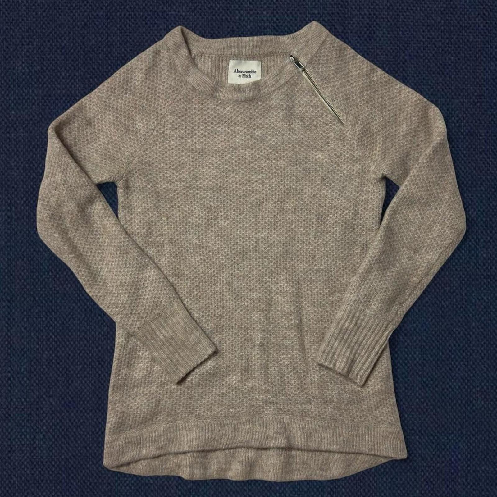 Abercrombie & Fitch Abercrombie & Fitch zip neck knit sweater oatmeal XS Size XS / US 0-2 / IT 36-38 - 1 Thumbnail