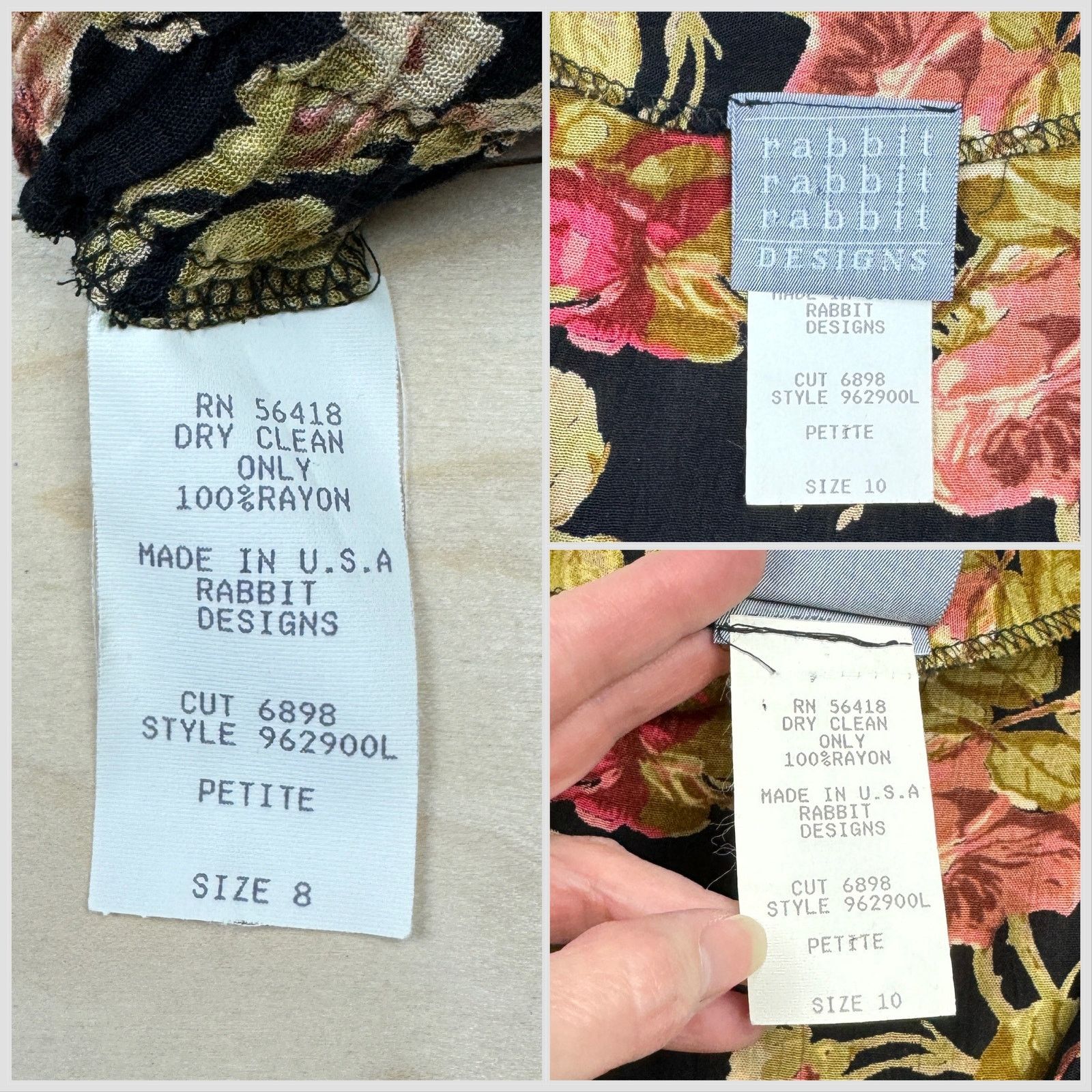 Vintage 1980s Floral 2-Piece Set Ruffle Top & Wide Leg Palazzo Pants Size 27" / US 4 / IT 40 - 5 Thumbnail