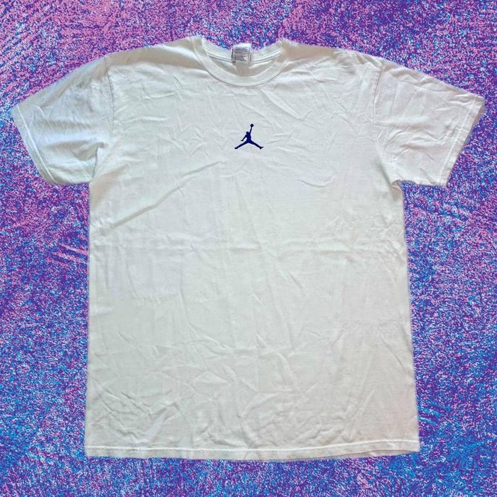 Jordan Brand Vintage y2k jordan blue jump man logo white tee XL