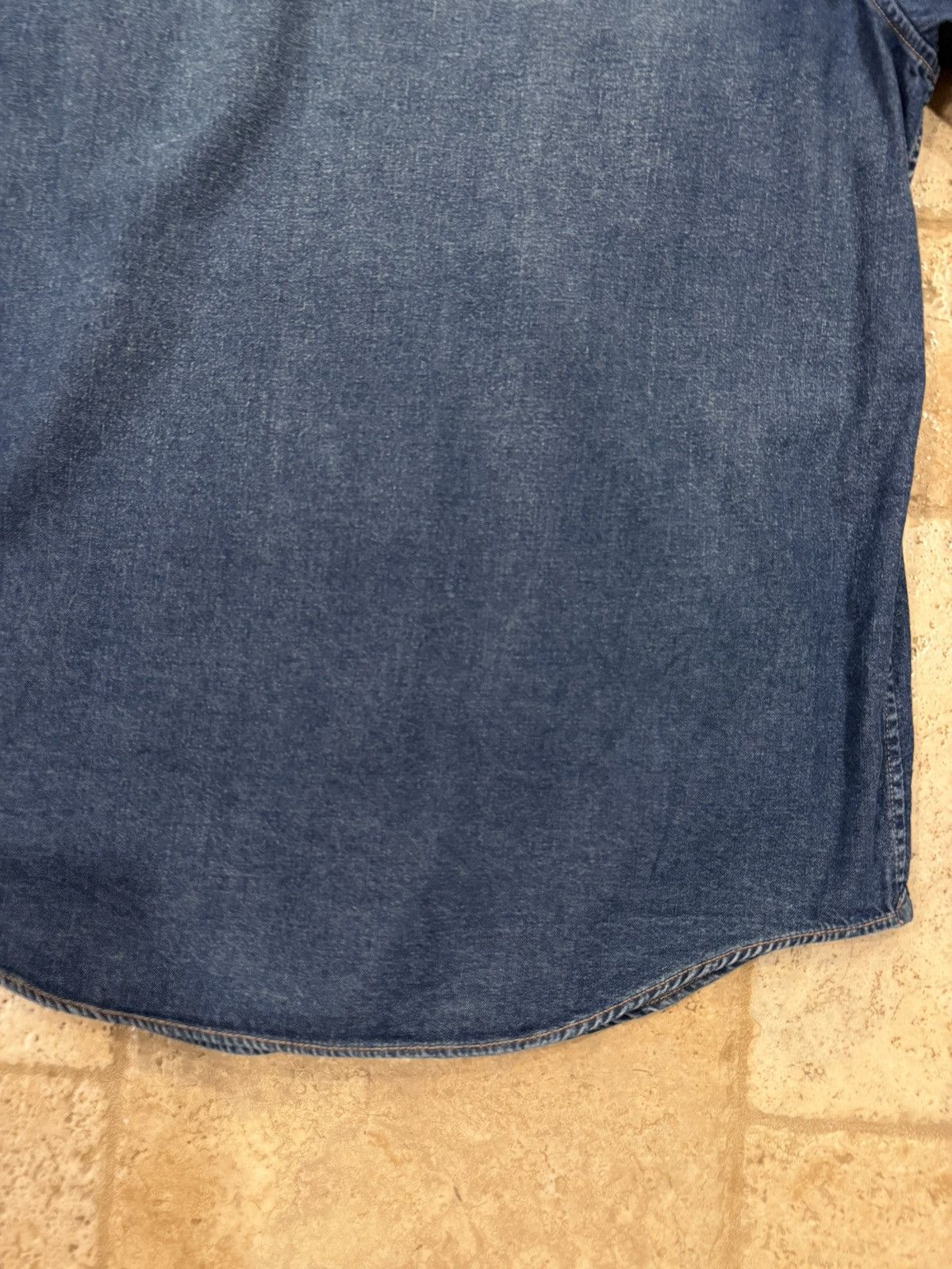 Celine Celine x Hedi Western Stone Wash Blue Denim Button Up Shirt Size US XXL / EU 58 / 5 - 14 Thumbnail
