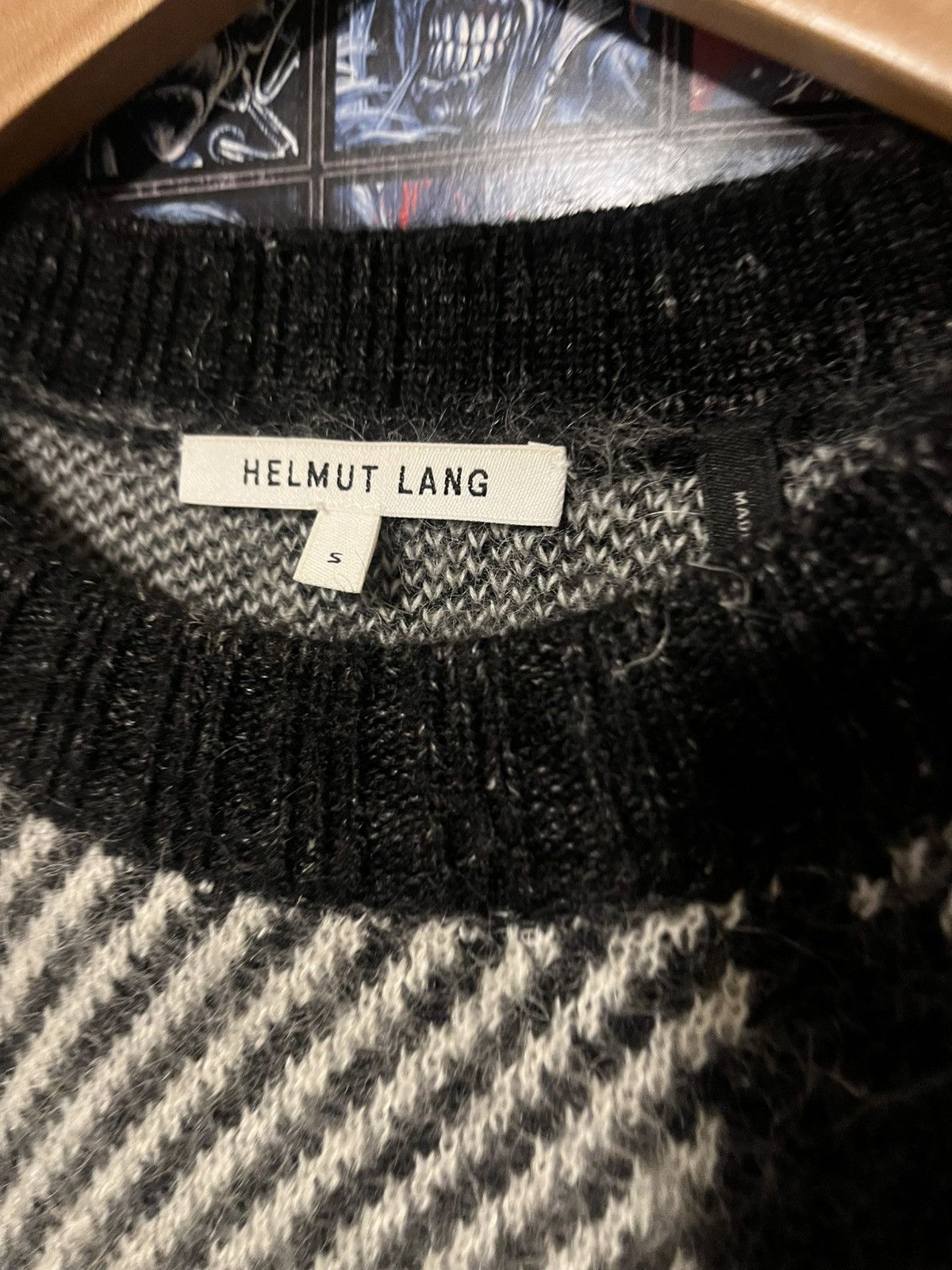 Helmut Lang Y2K 2000’s Helmut Lang Wool / mohair checkered Sweater Size S / US 4 / IT 40 - 3 Thumbnail