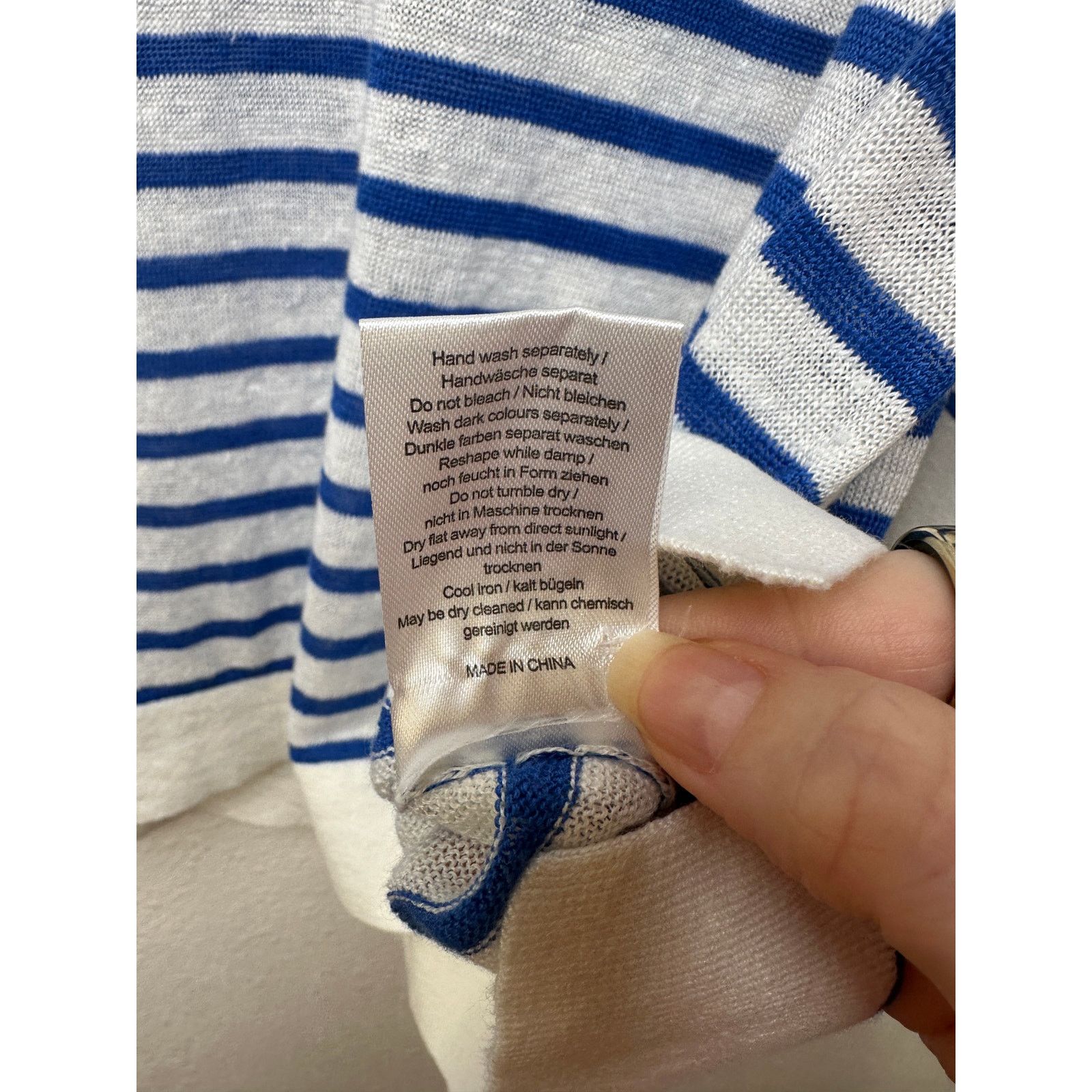 Other Poetry Ivory Blue Stripe Collared V-Neck Boxy Sweater US 12 Size XL / US 12-14 / IT 48-50 - 9 Thumbnail