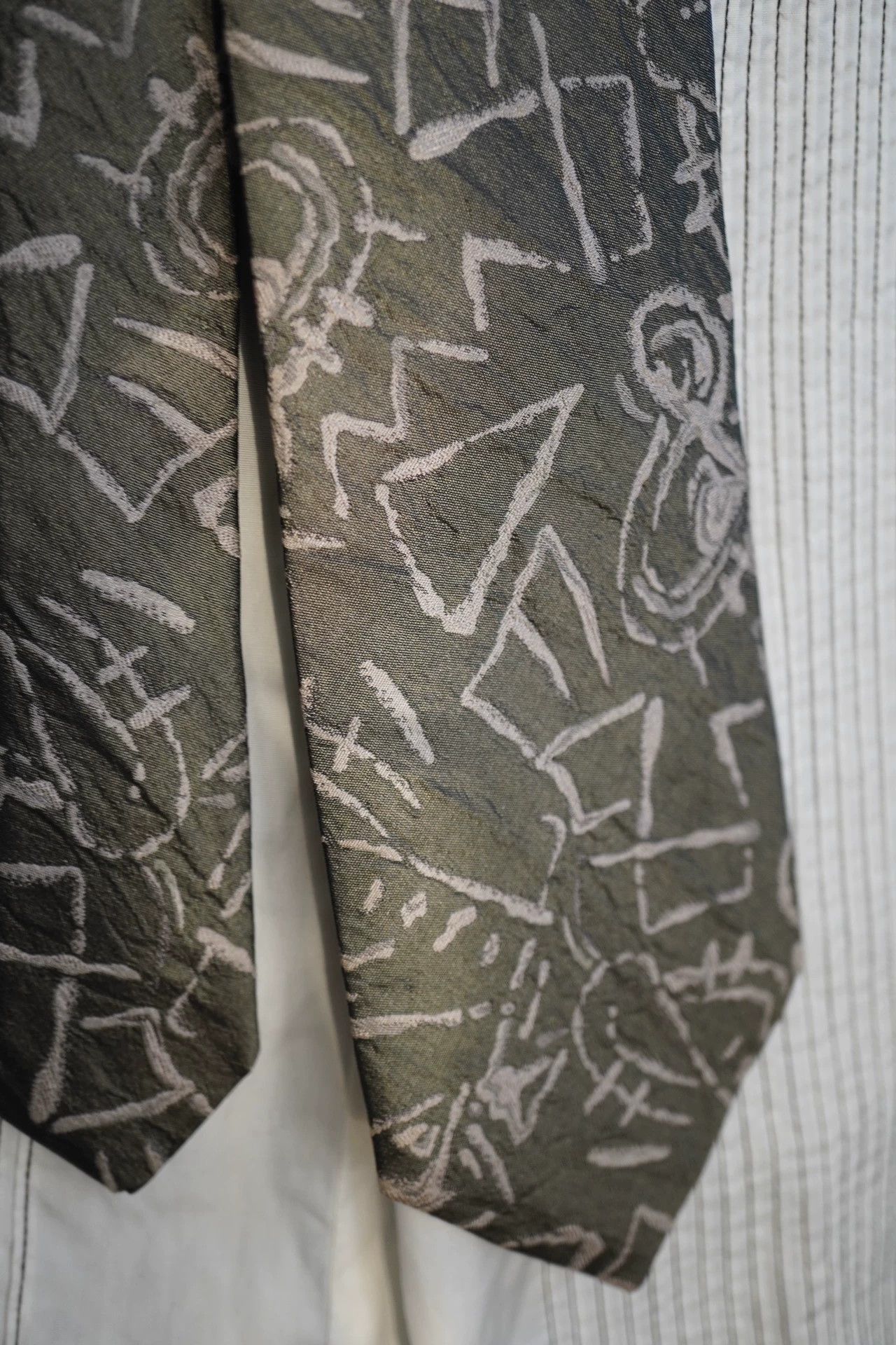 Issey Miyake Issey Miyake 1980s Silk Geometric Pattern Tie 9New Size ONE SIZE - 2 Thumbnail