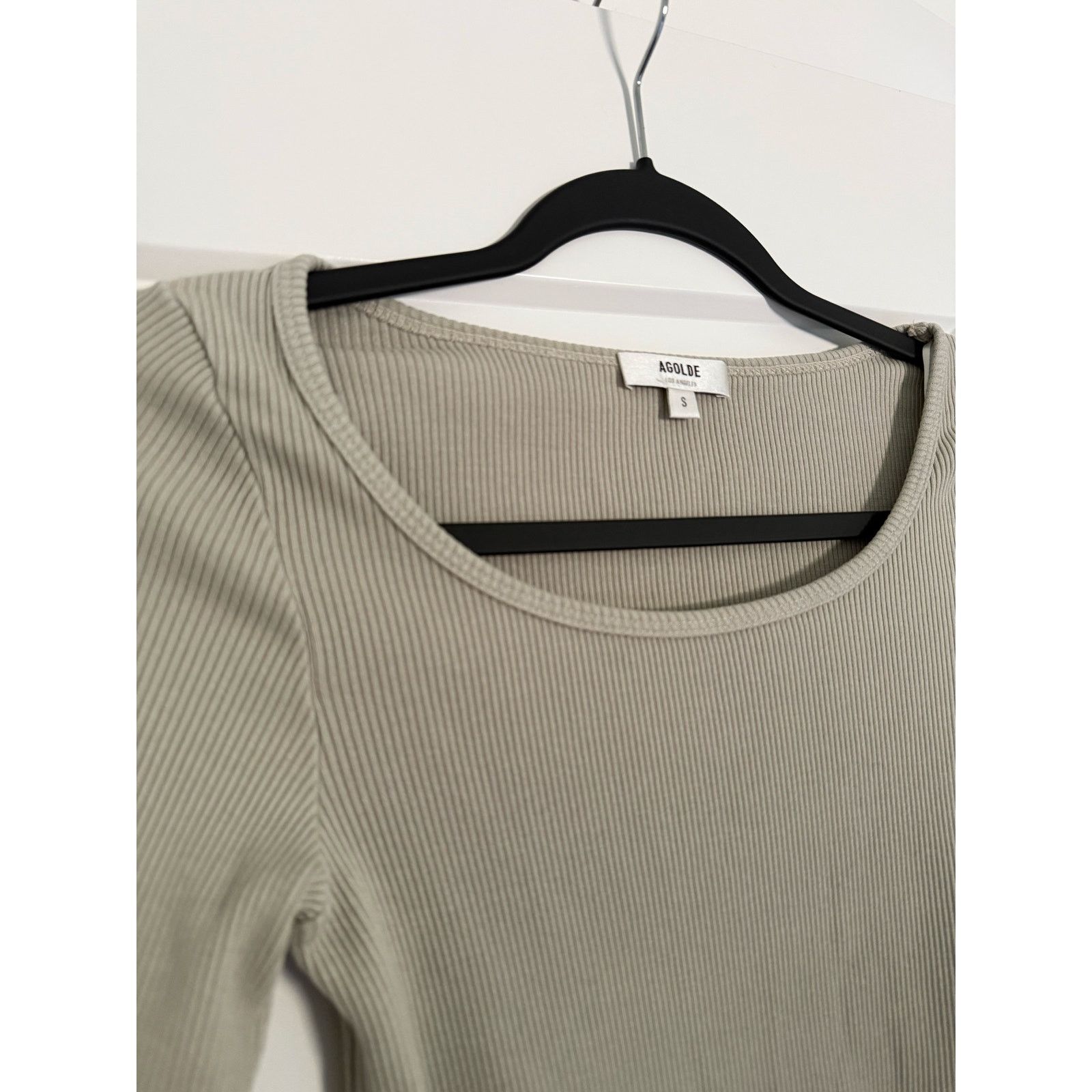 Agolde $118 New Agolde Ridley Rib Top - Rice Paper - Small Size S / US 4 / IT 40 - 8 Thumbnail