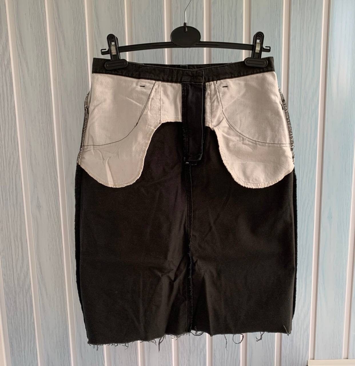 Stussy × Vintage Vintage Stussy Women Black Cotton Pockets Faded Midi Skirt Size 29" - 5 Thumbnail