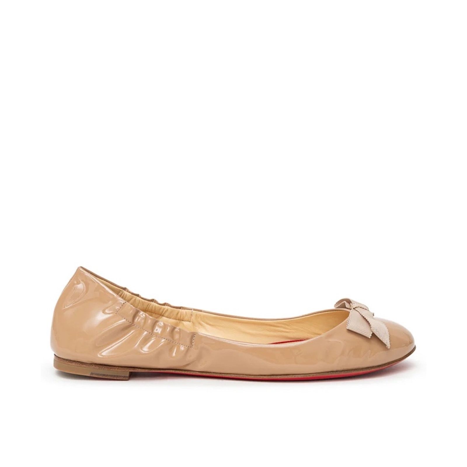 Christian Louboutin Christian Louboutin Gloriana Patent Ballerina Flat Nude 37.5 Size US 7.5 / IT 37.5 - 2 Thumbnail